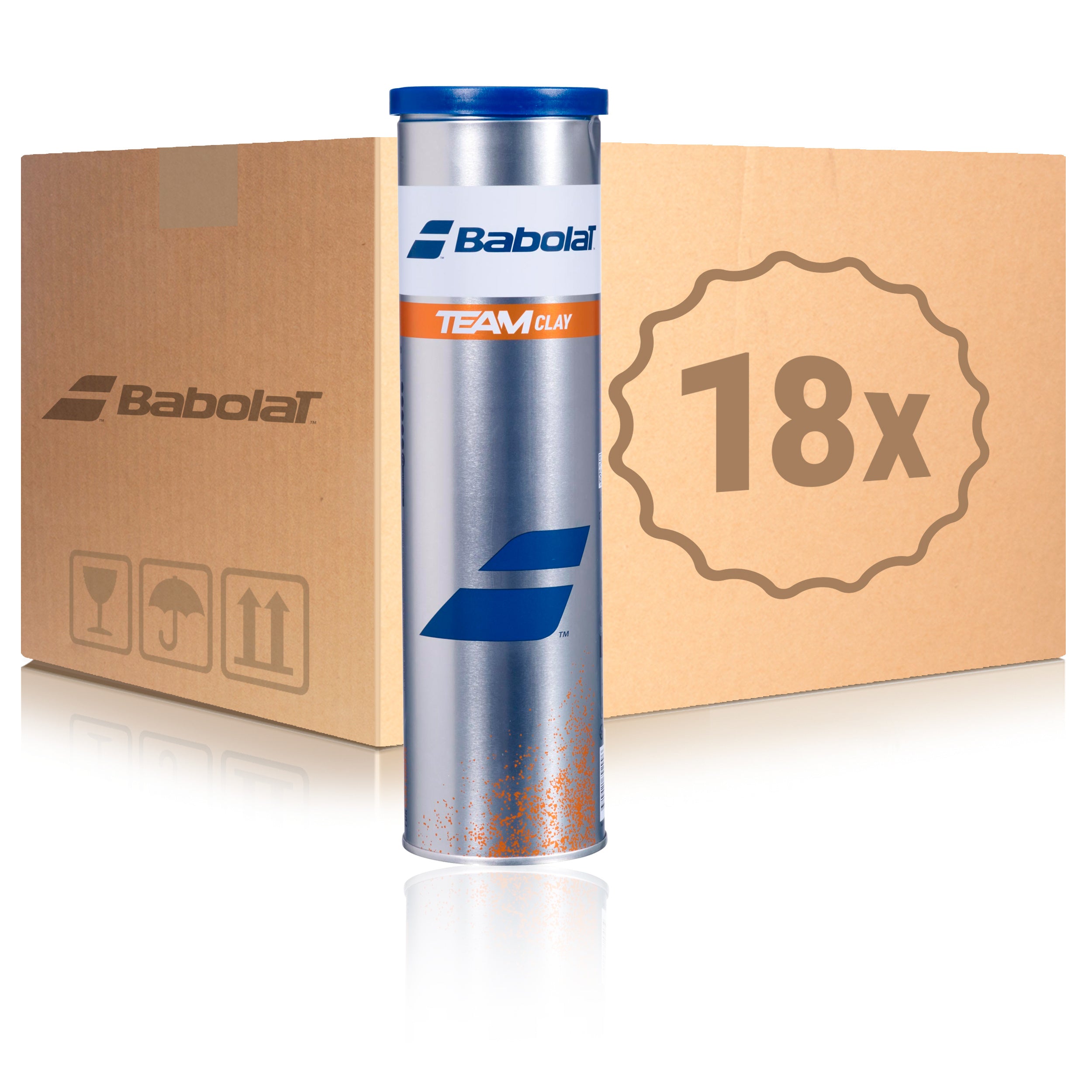 Babolat 18 tubes de 4 Team Clay X En carton