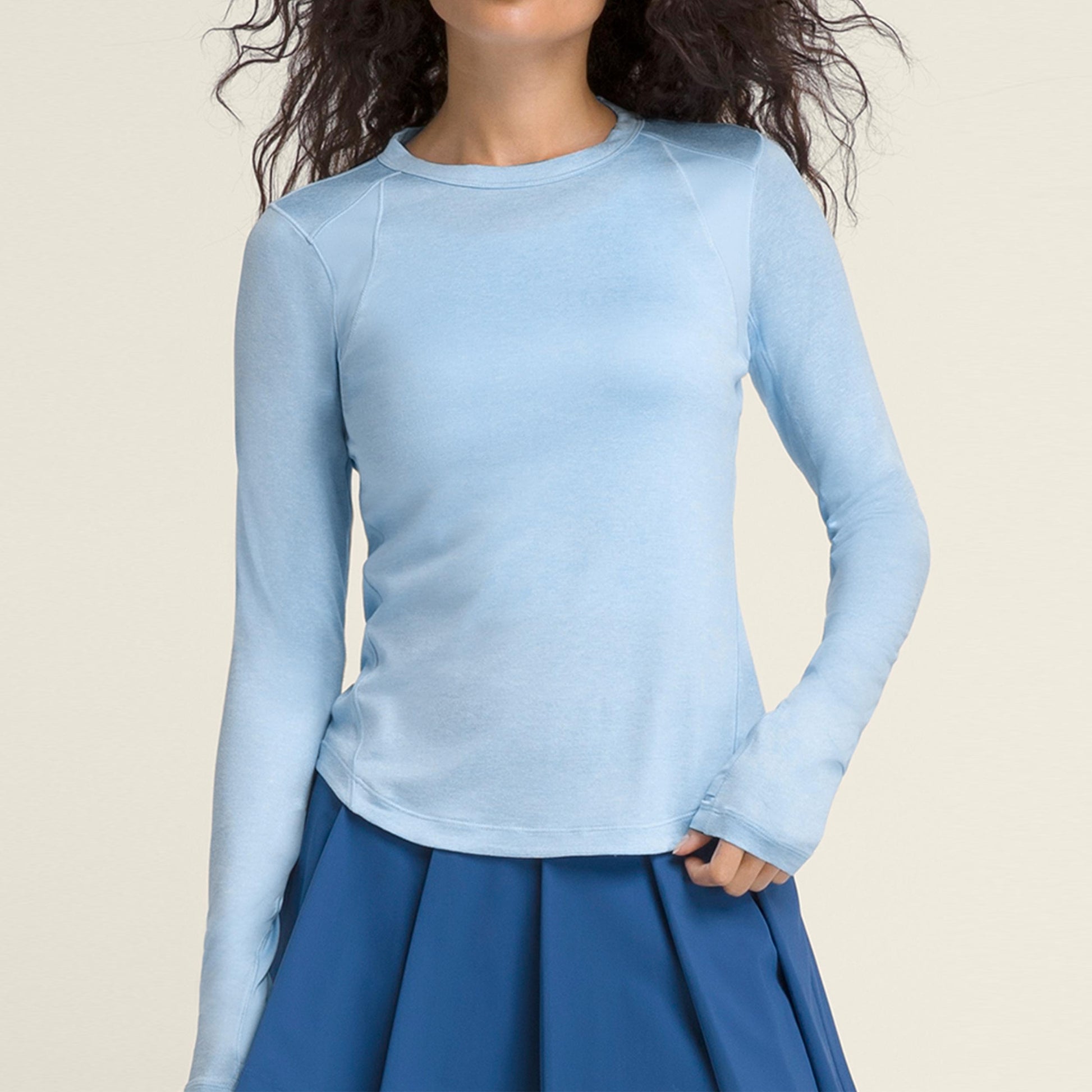 Wilson W All Day Long Sleeve Haut manches longues -bleu