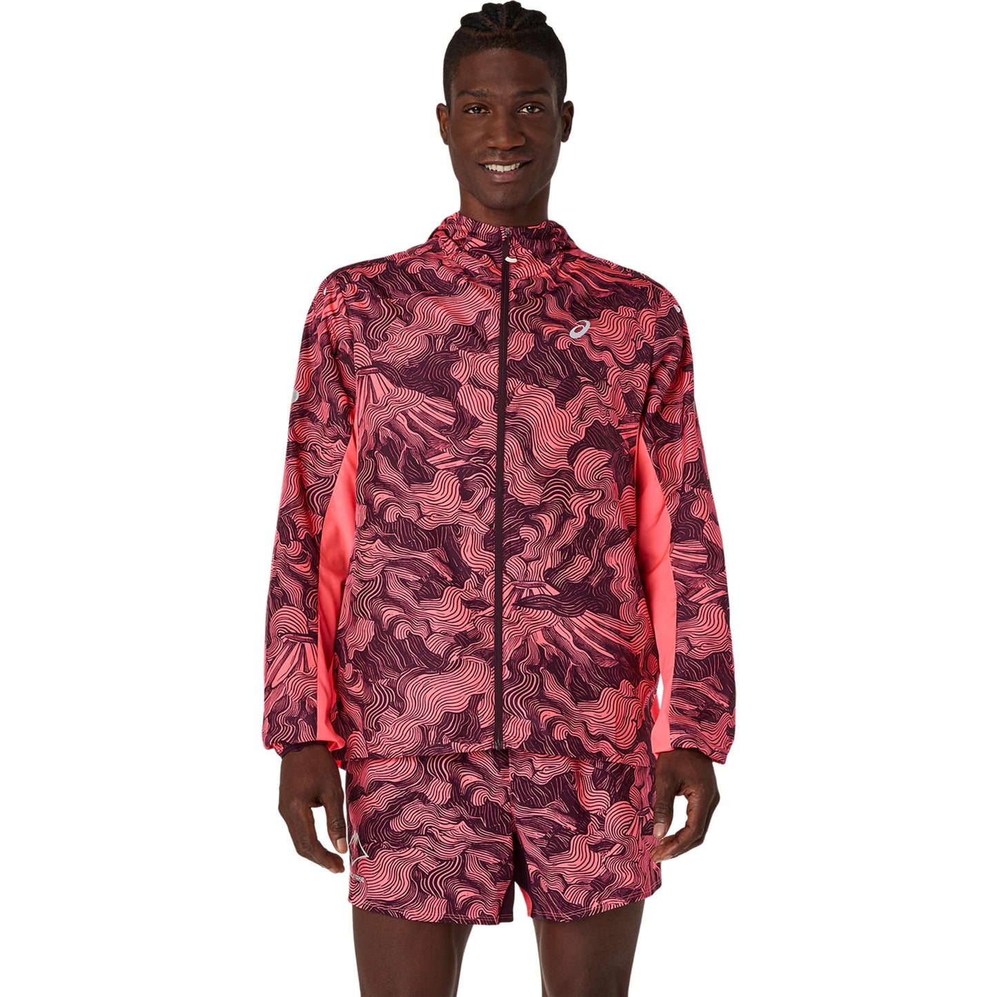 ASICS Fujitrail Packable  Veste running Hommes - corail, rouge vin