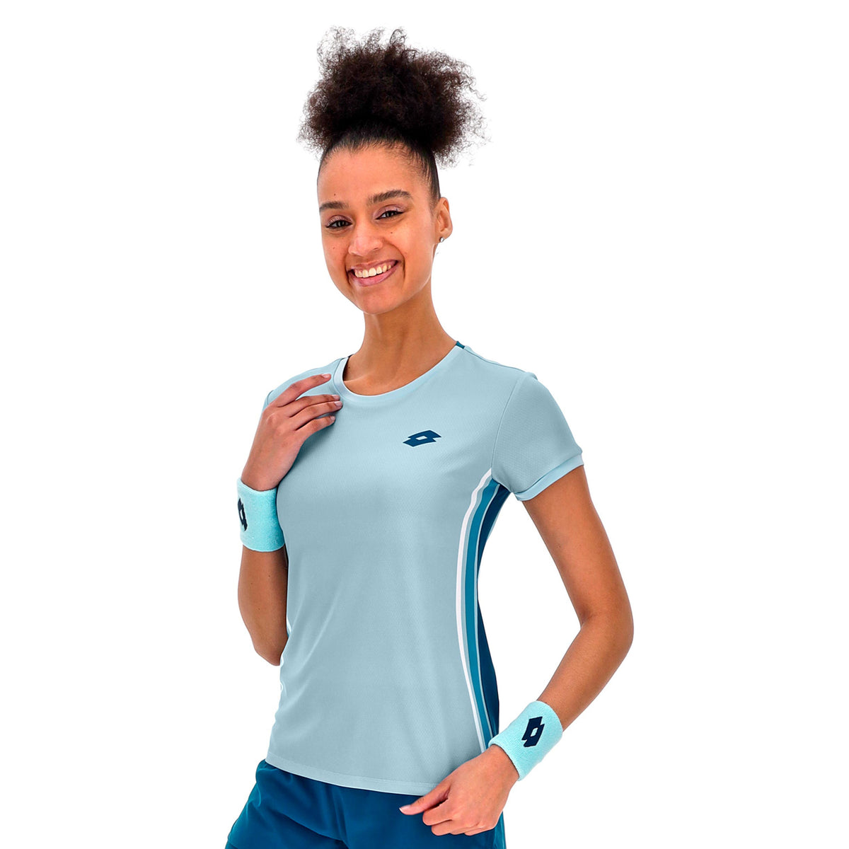 Lotto Tech VI T-shirt Femmes - bleu clair, blanc