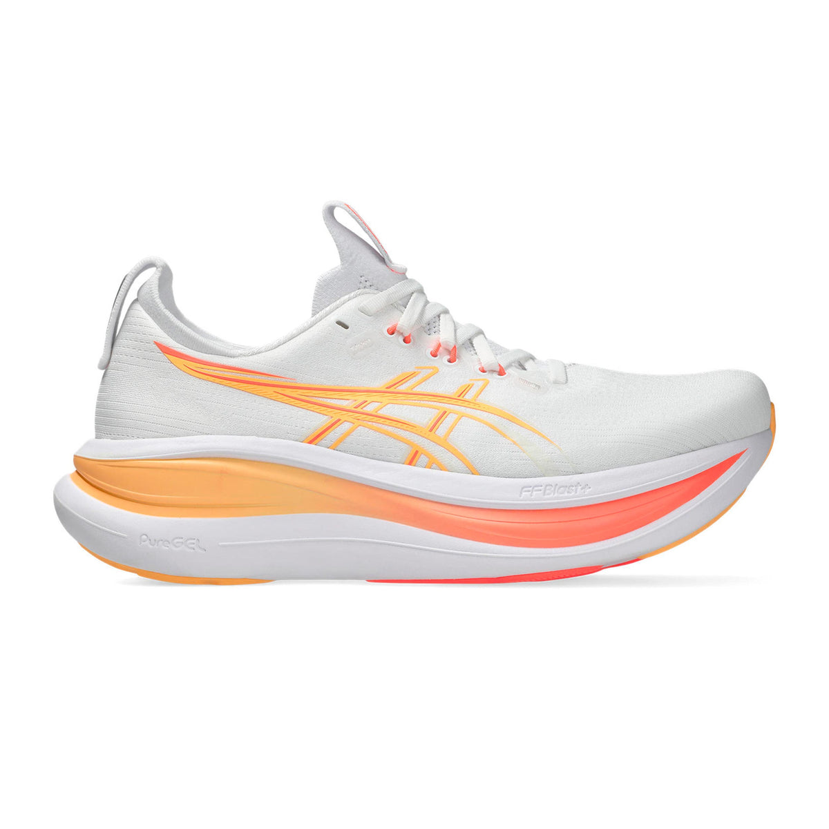ASICS GEL-NIMBUS 28 Chaussure de running sans stabilisateurs Femmes - blanc, orange