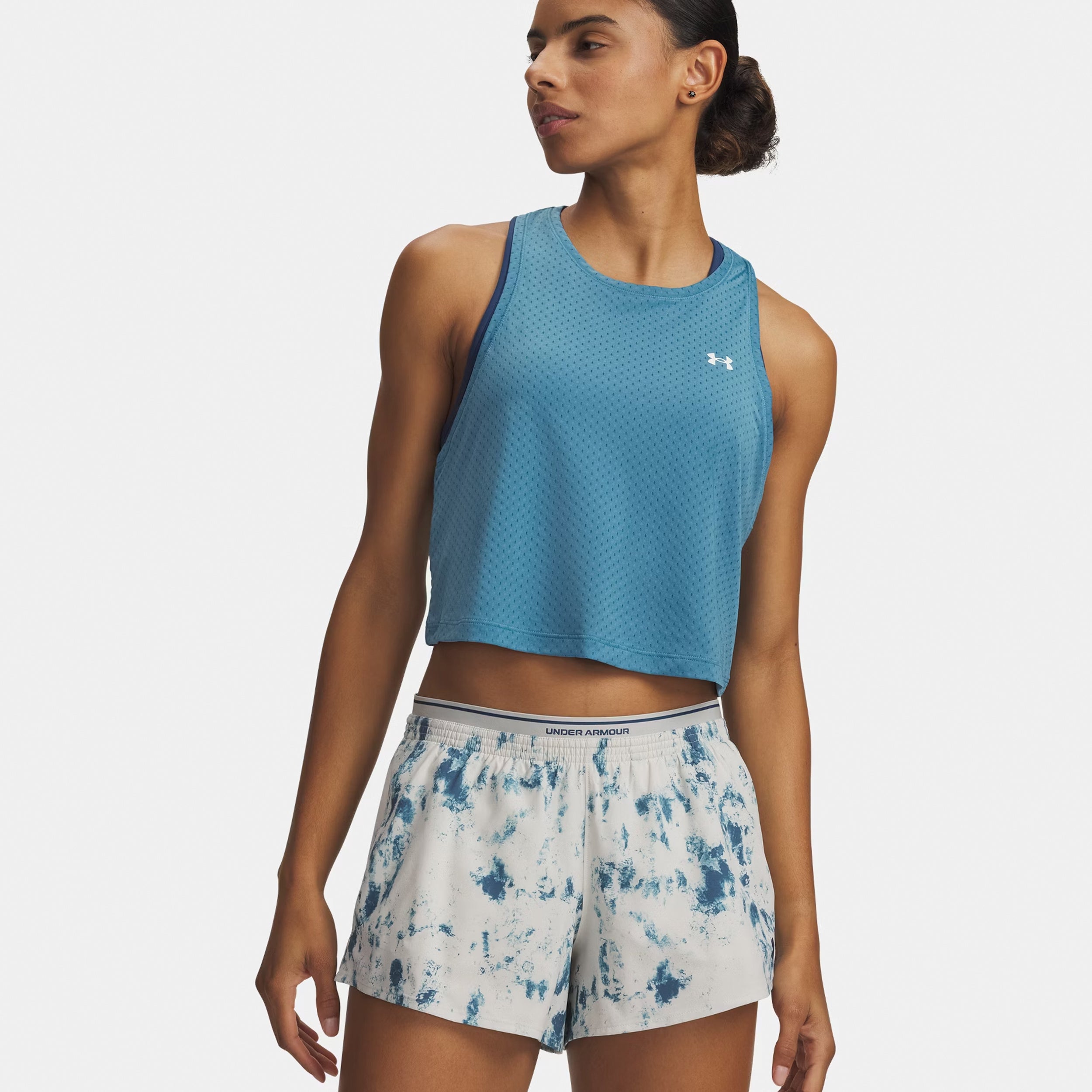 Under Armour Tech Sport Mesh Crop Débardeur tank top Femmes-bleu