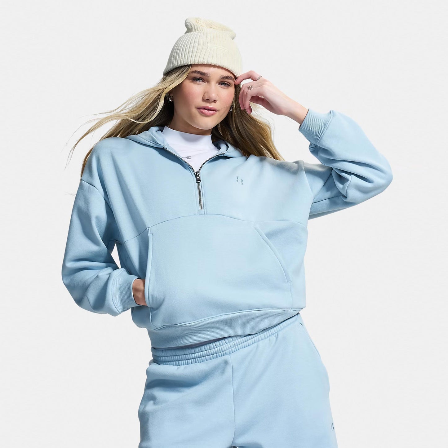 Under Armour Icon Fleece Halfzip Sweat à capuche Femmes - bleu, bleu gris