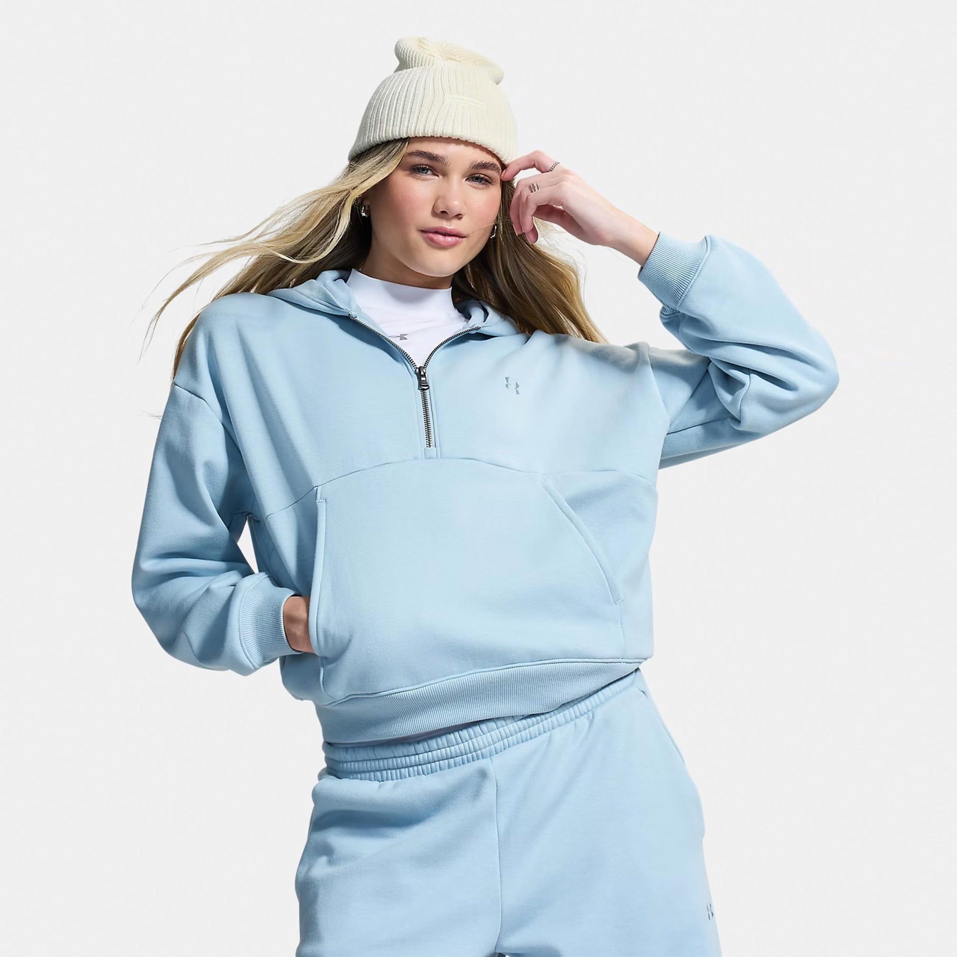 Under Armour Icon Fleece Halfzip Sweat à capuche Femmes - bleu, bleu gris