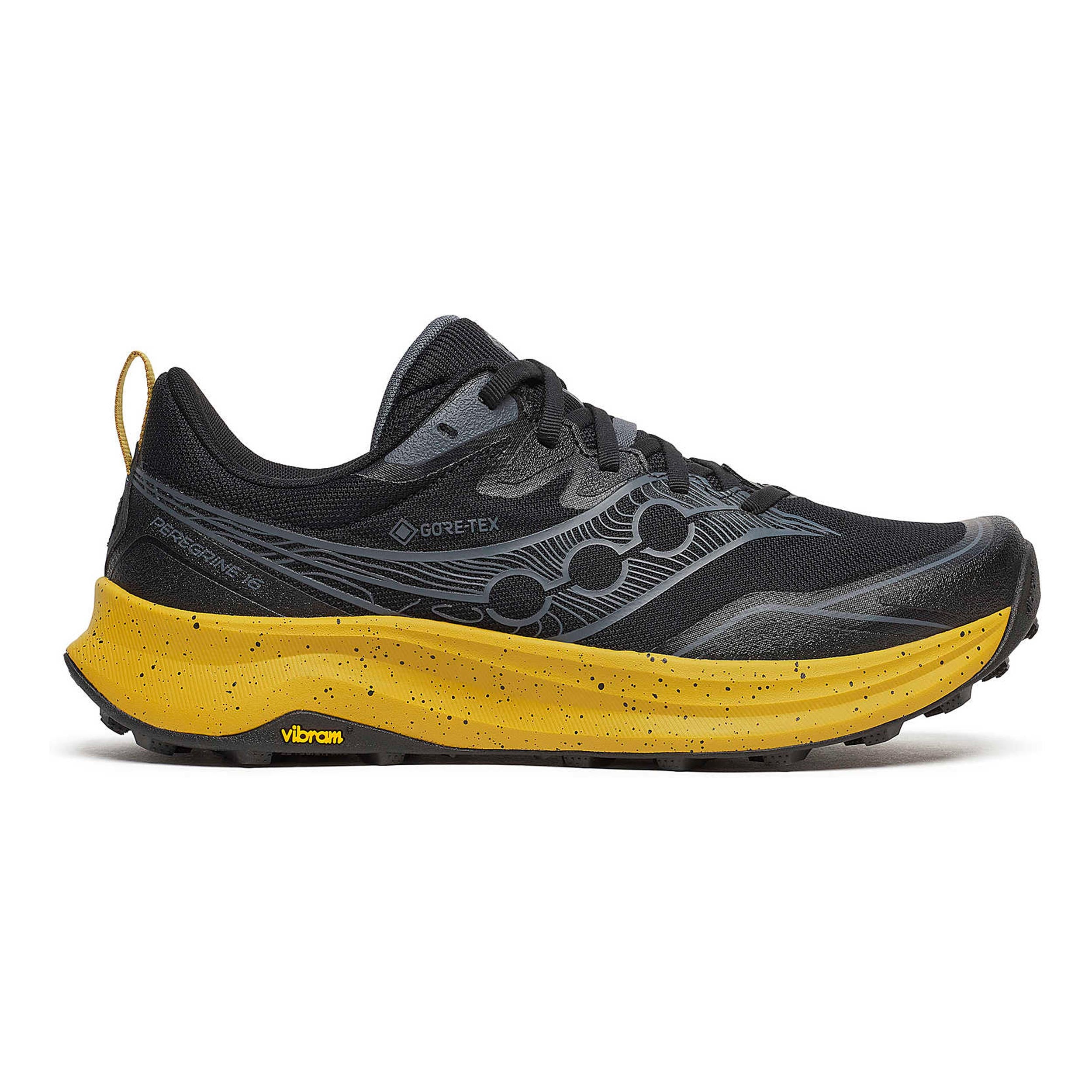 Saucony Peregrine 16 GTX Chaussure trail Hommes - noir, jaune