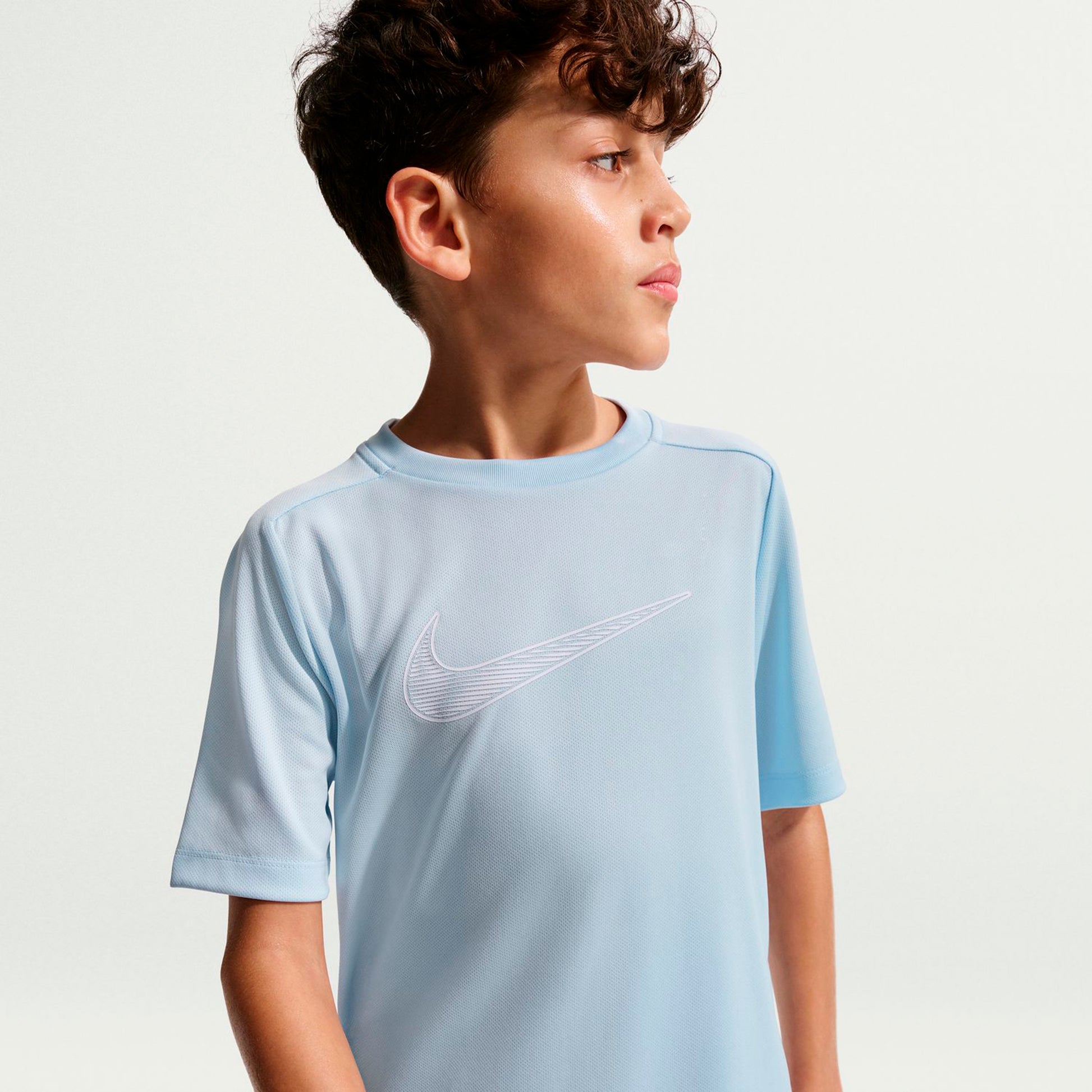 Nike Dri-Fit Multi  T-shirt Garçons - bleu clair, blanc
