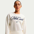 Court Fleece Crew Sweat-shirt Femmes-crème, bleu foncé