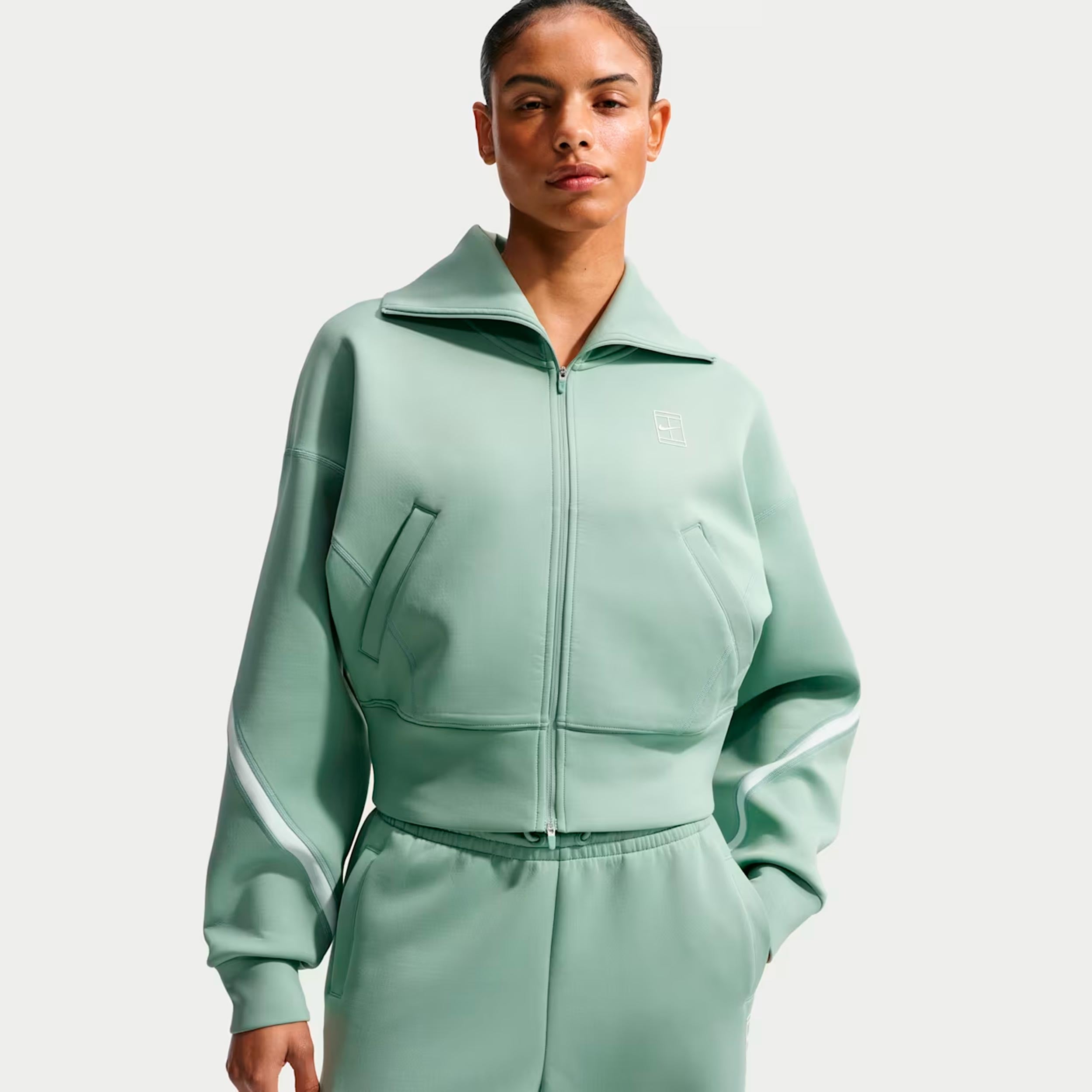 Nike Court Dri-Fit Advantage  Veste de survêtement Femmes - blanc cassé, blanc