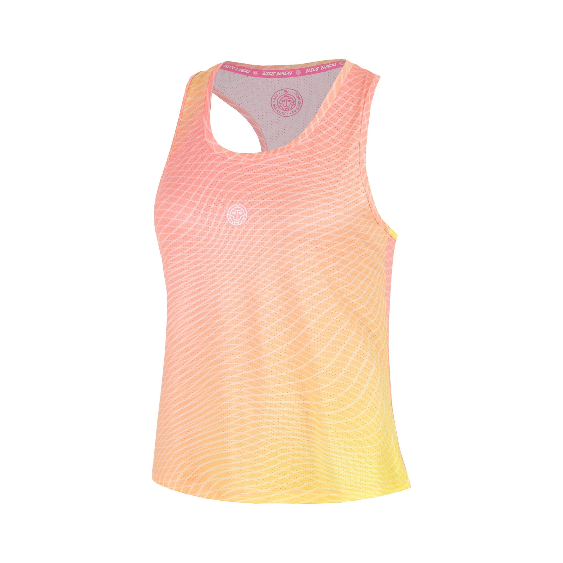 BIDI BADU Out of Control Racerback Débardeur tank top Filles-pink, jaunes fluo