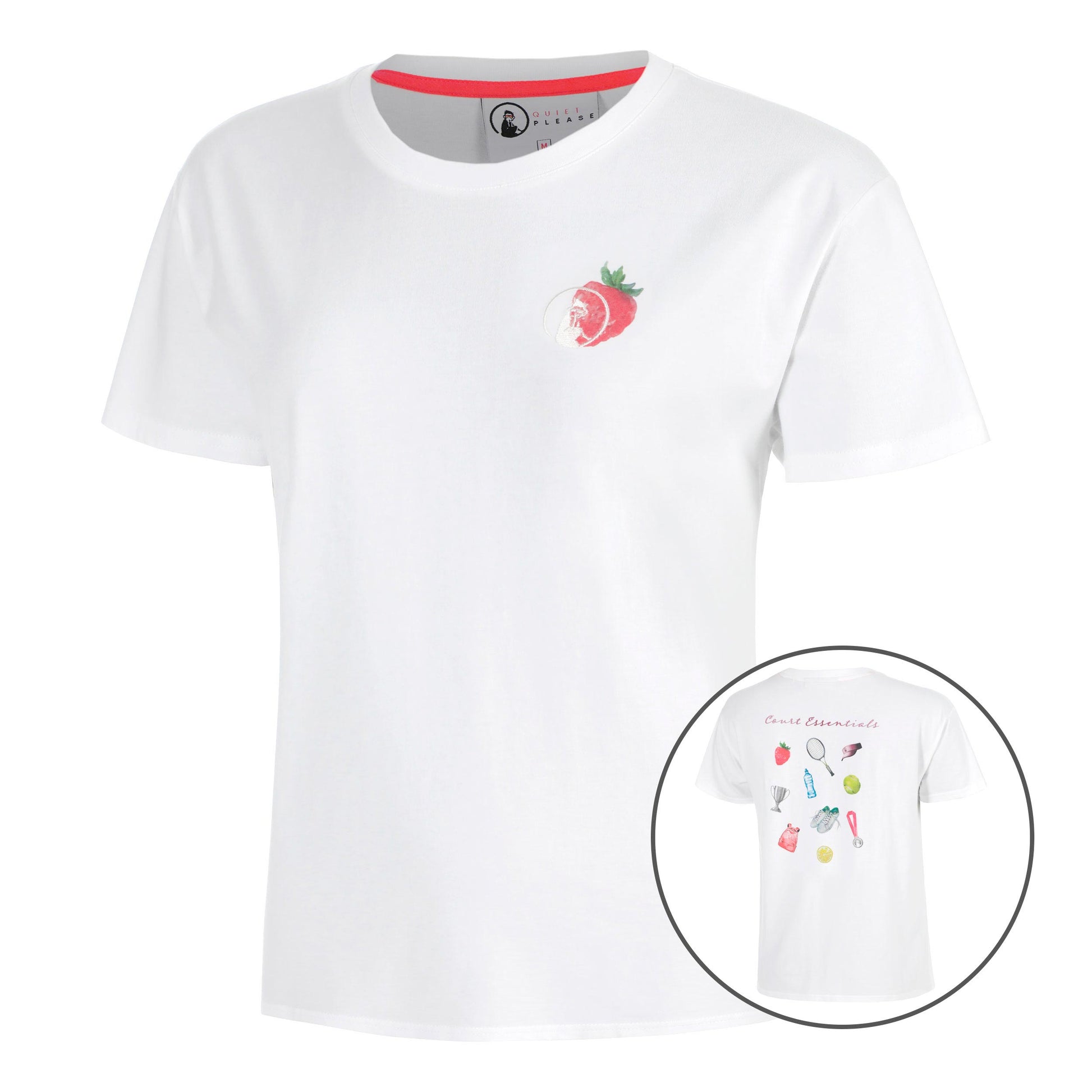 Quiet Please Crush Court Essentials T-shirt Femmes-blanc, blanc