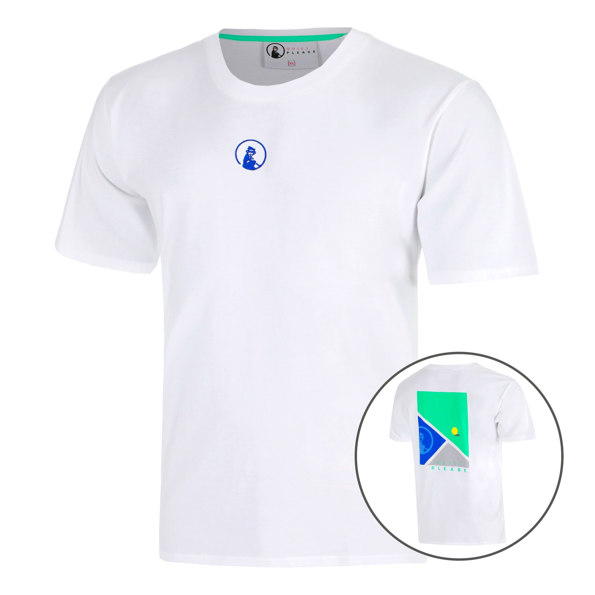 Quiet Please Crush T-Line T-shirt Hommes-blanc, bleu