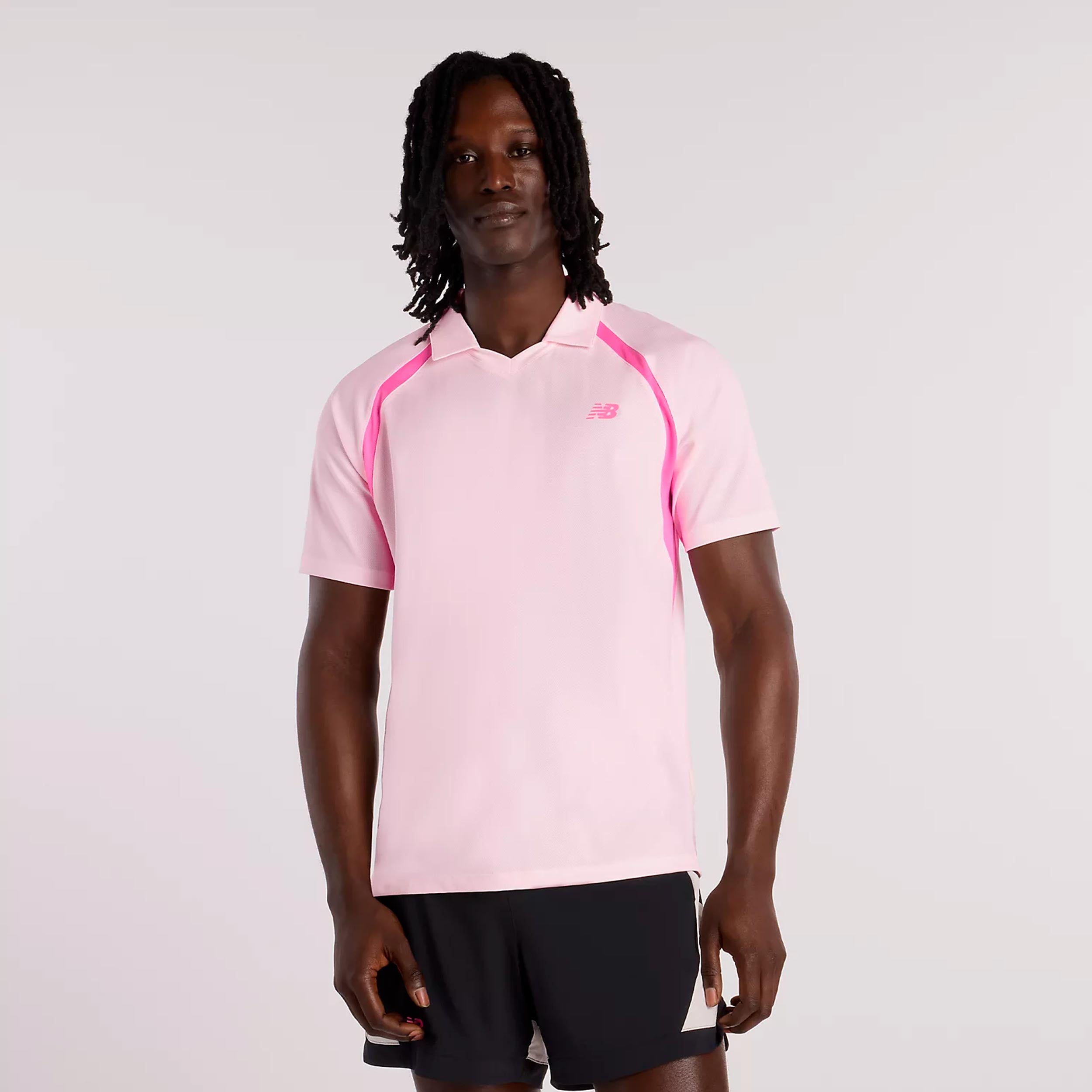 New Balance Tournament T-shirt Hommes-rosé, blanc