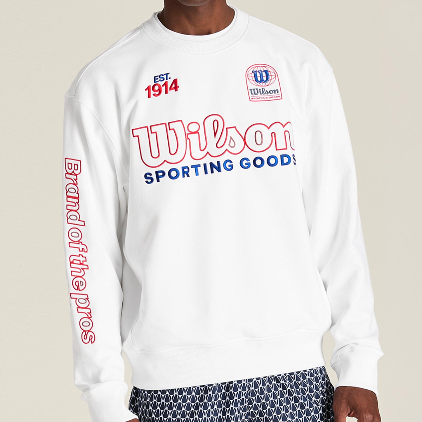 Wilson Playstate French Terry Sweat-shirt Hommes - blanc, rouge