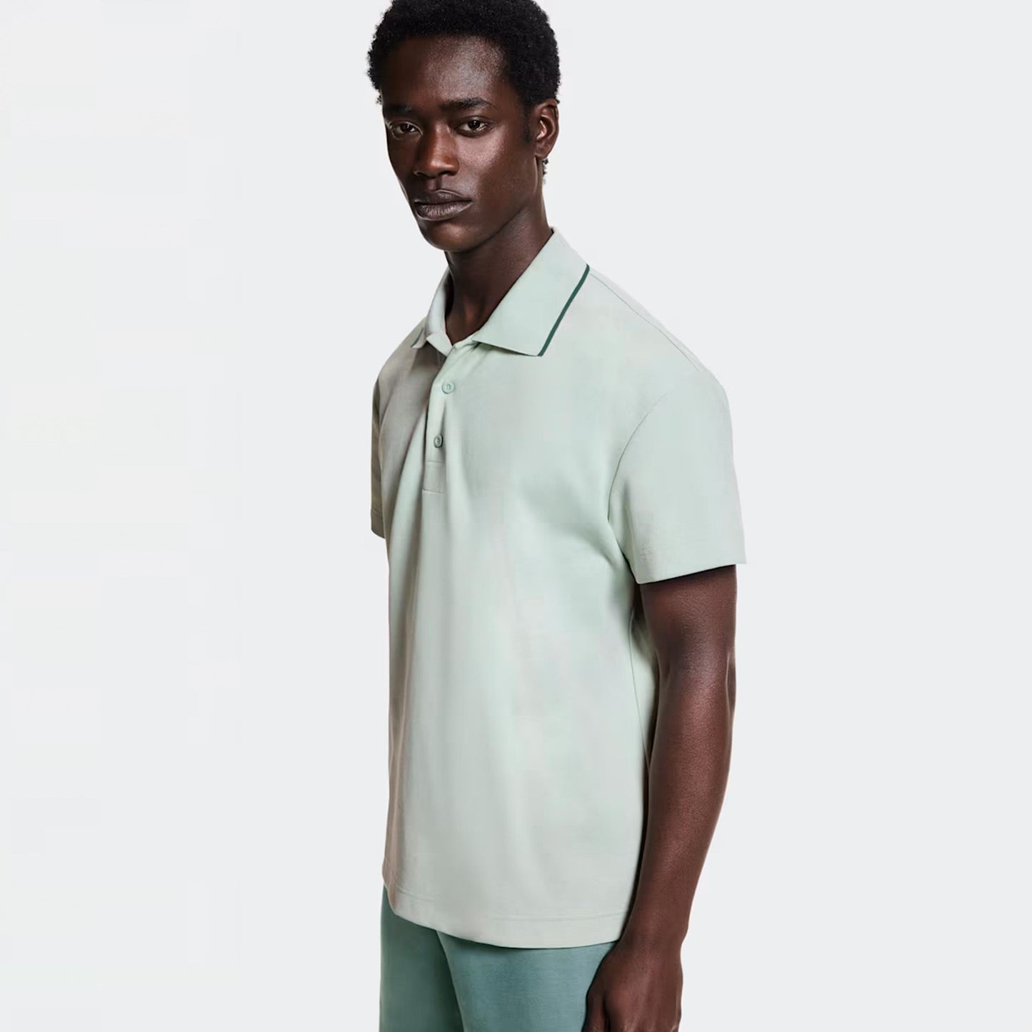 On Courtside Polo Hommes - menthe, sauge