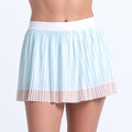 Woven Strokes Pleated Jupe Femmes - bleu clair, abricot