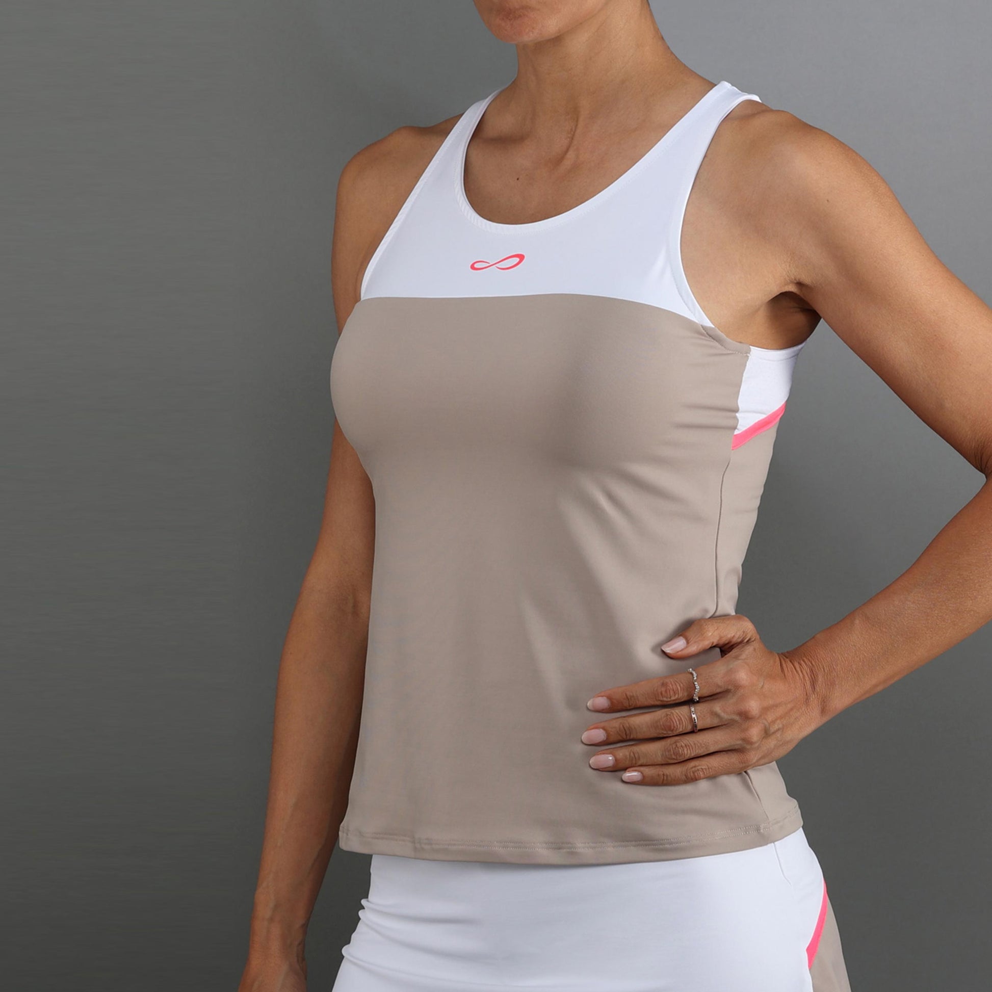 Endless Bloom Débardeur tank top Femmes-beige, blanc