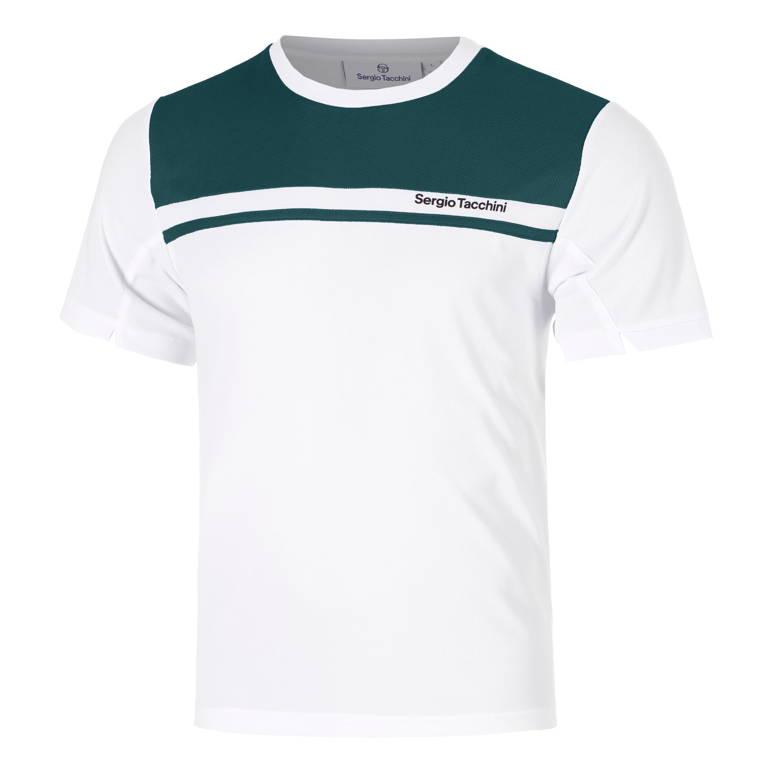 Sergio Tacchini Riflesso PL T-shirt Hommes - blanc, bleu petrol