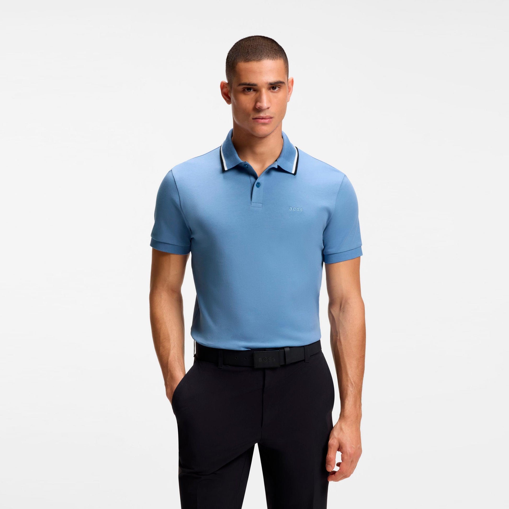 BOSS Join Paddy Polo Hommes-bleu gris