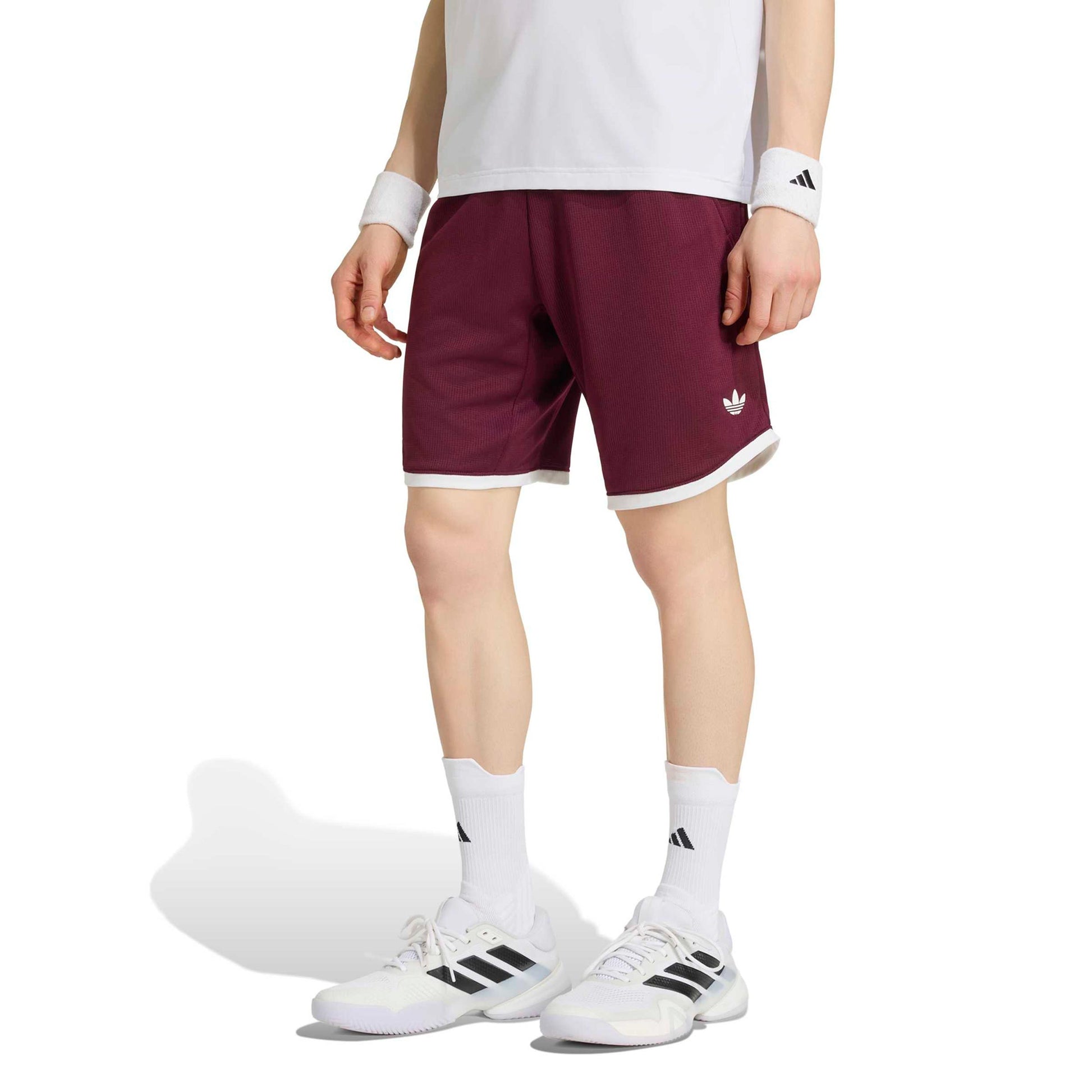 adidas Classics 9Inch Shorts Hommes - rouge vin, blanc