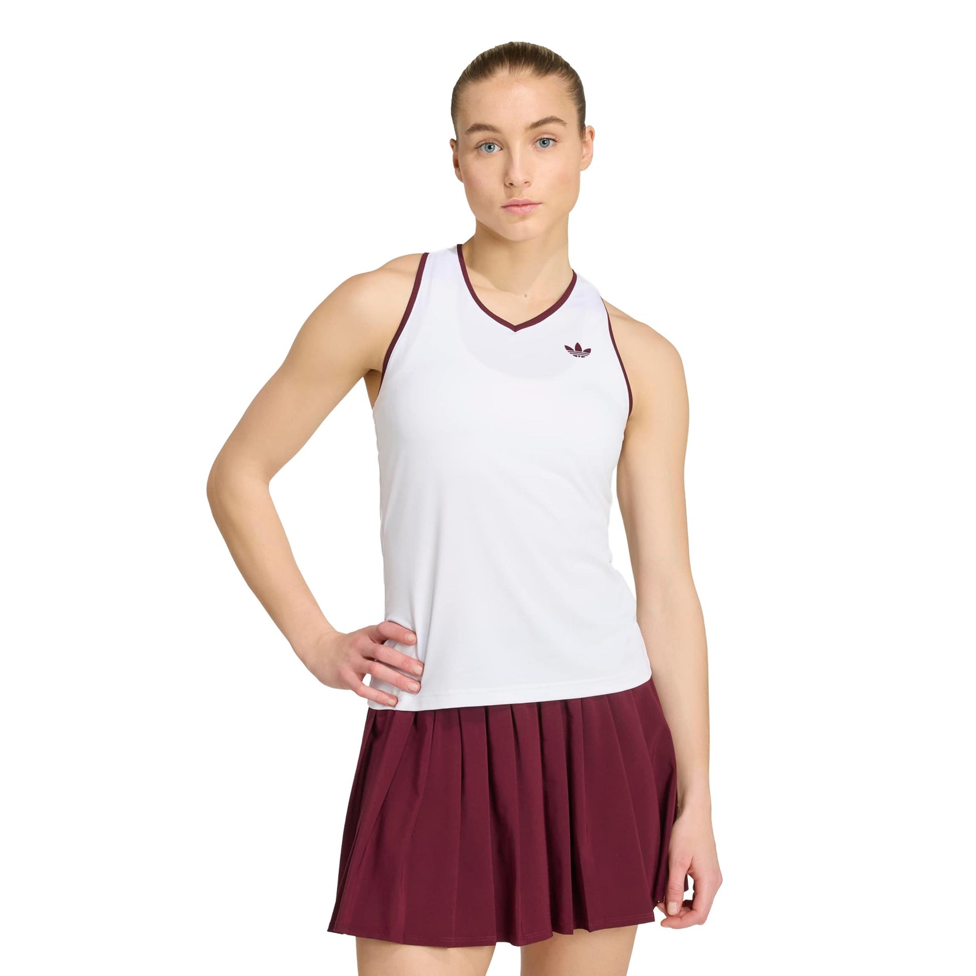 adidas Classics Débardeur tank top Femmes - blanc, rouge vin