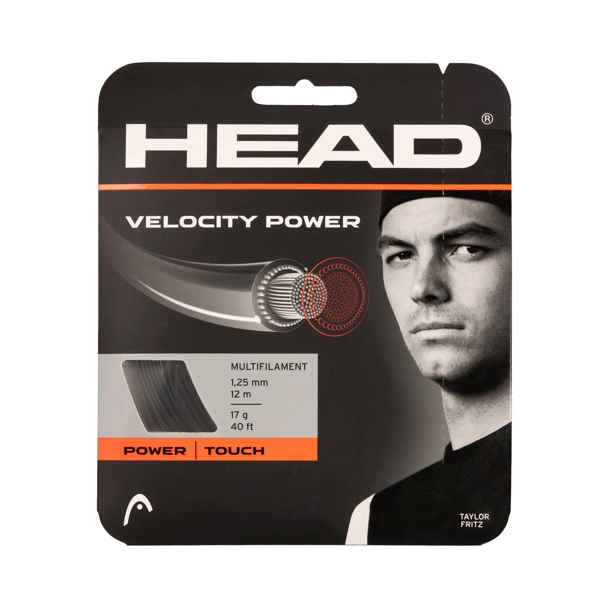 HEAD Velocity MLT Power Cordage en garniture 12m - noir