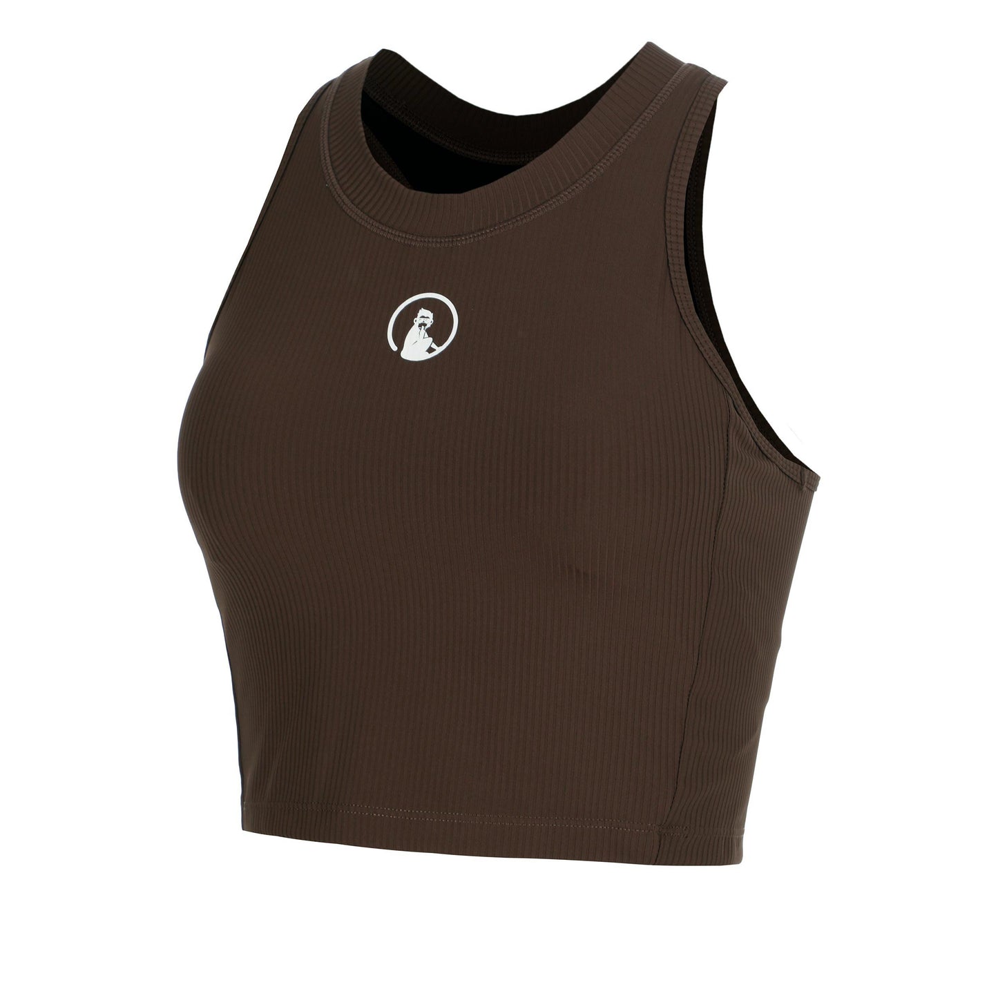 Quiet Please Memories Rib Crop Débardeur tank top Femmes - marron