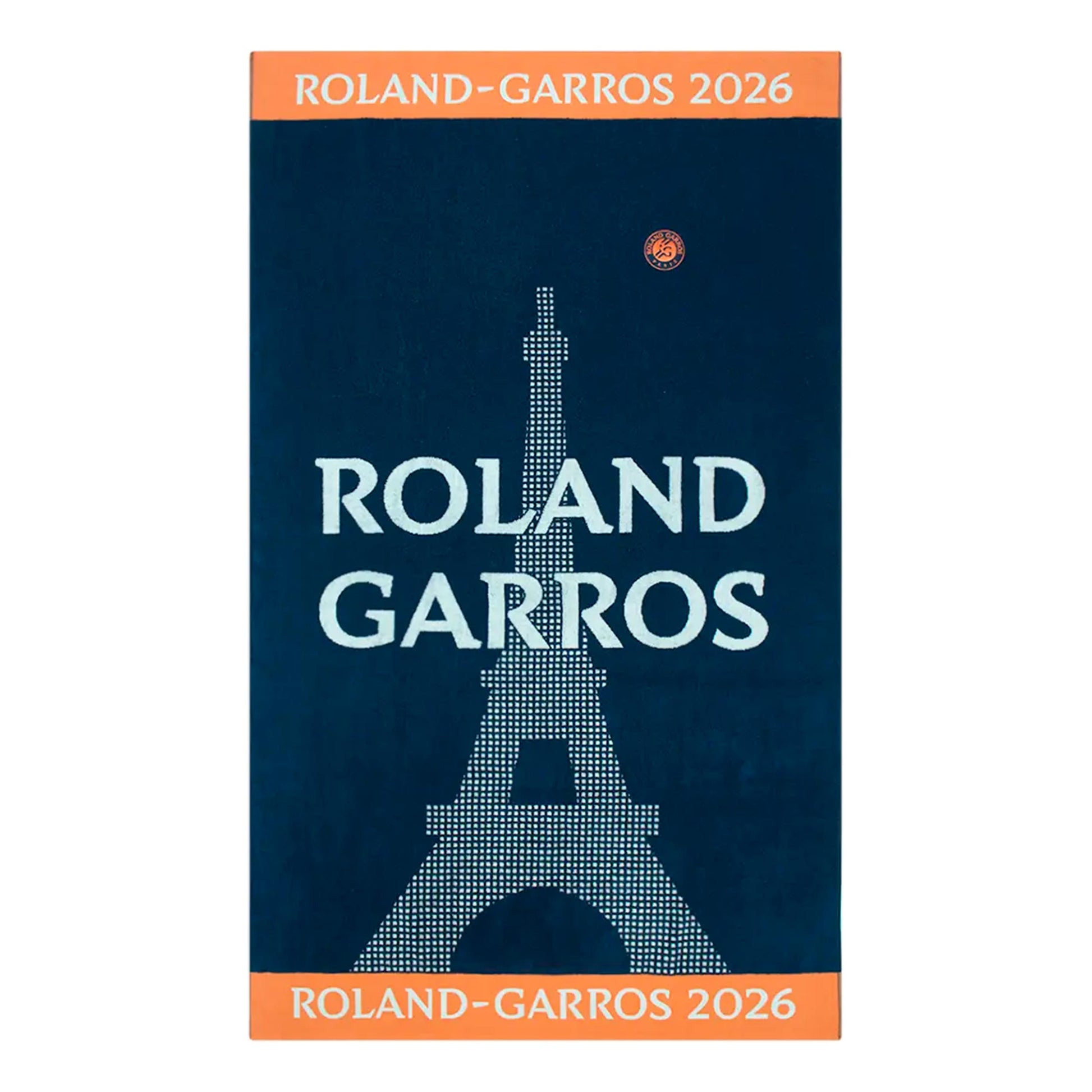 Roland Garros Official Beach Towel 100X170 Serviette - orange, bleu foncé