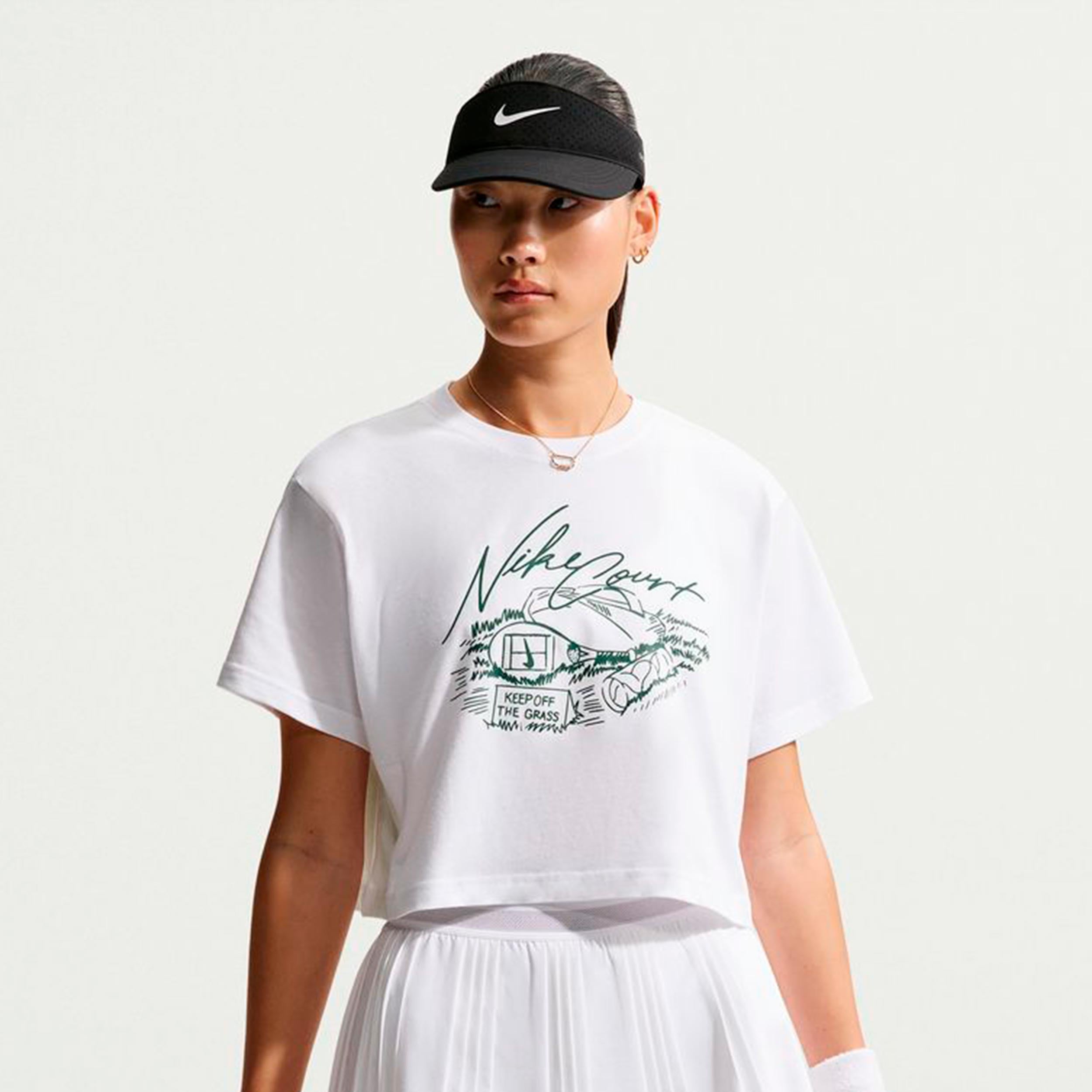 Nike Slam Crop T-shirt Femmes - blanc