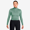 One Dri-Fit Quarter Zip Haut manches longues Femmes - blanc cassé, blanc