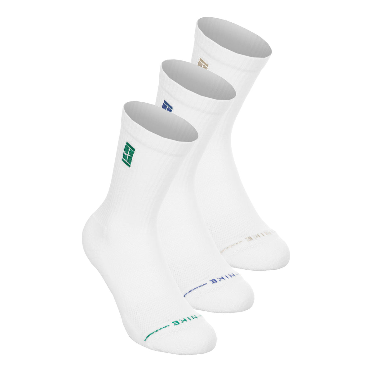 Nike Crew Chaussettes de tennis Pack de 3 Unisex - blanc, bleu