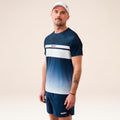 Performance Gradient Stripe T-shirt Hommes - bleu
