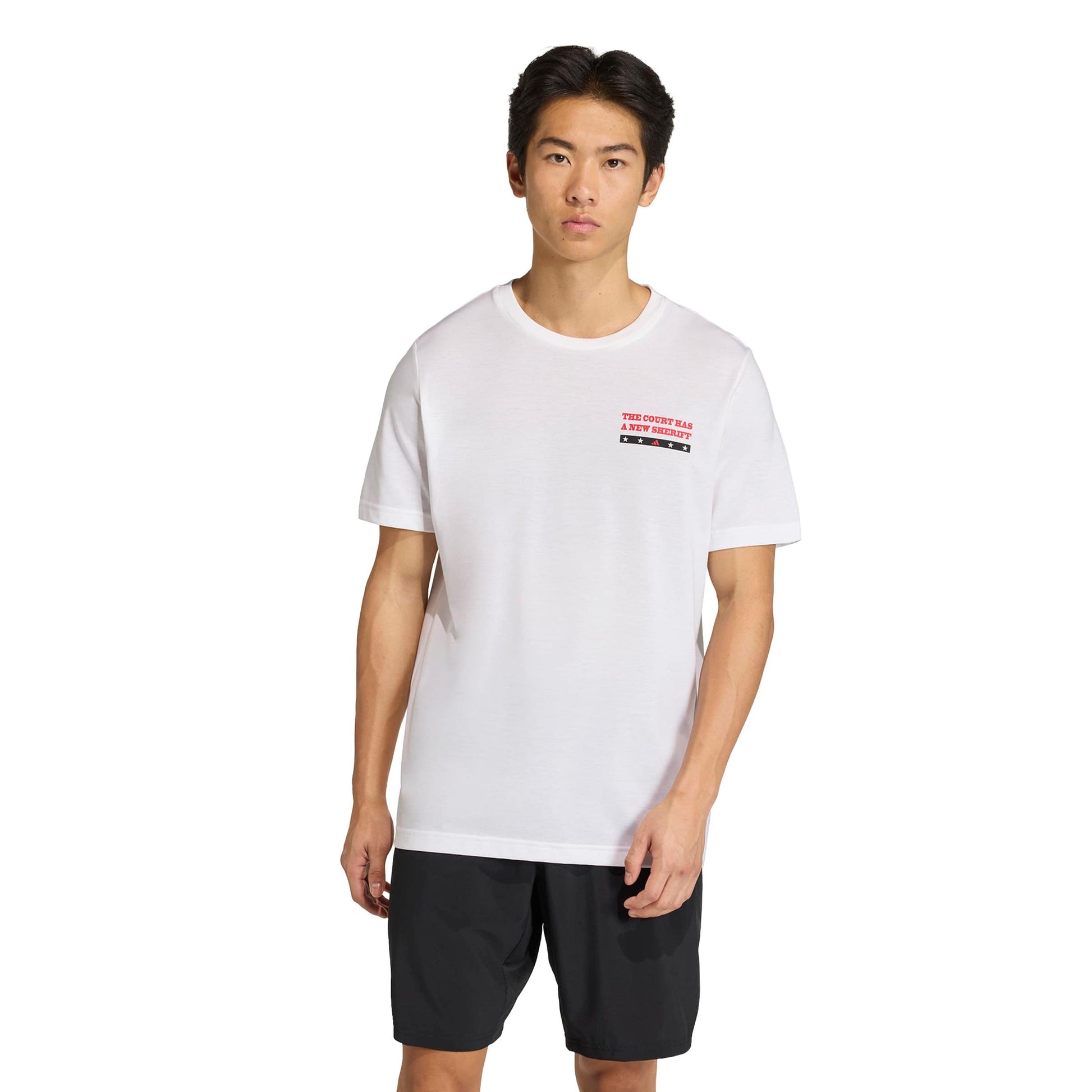 adidas Padel Wanted Graphic T-shirt Hommes - blanc, multicouleur