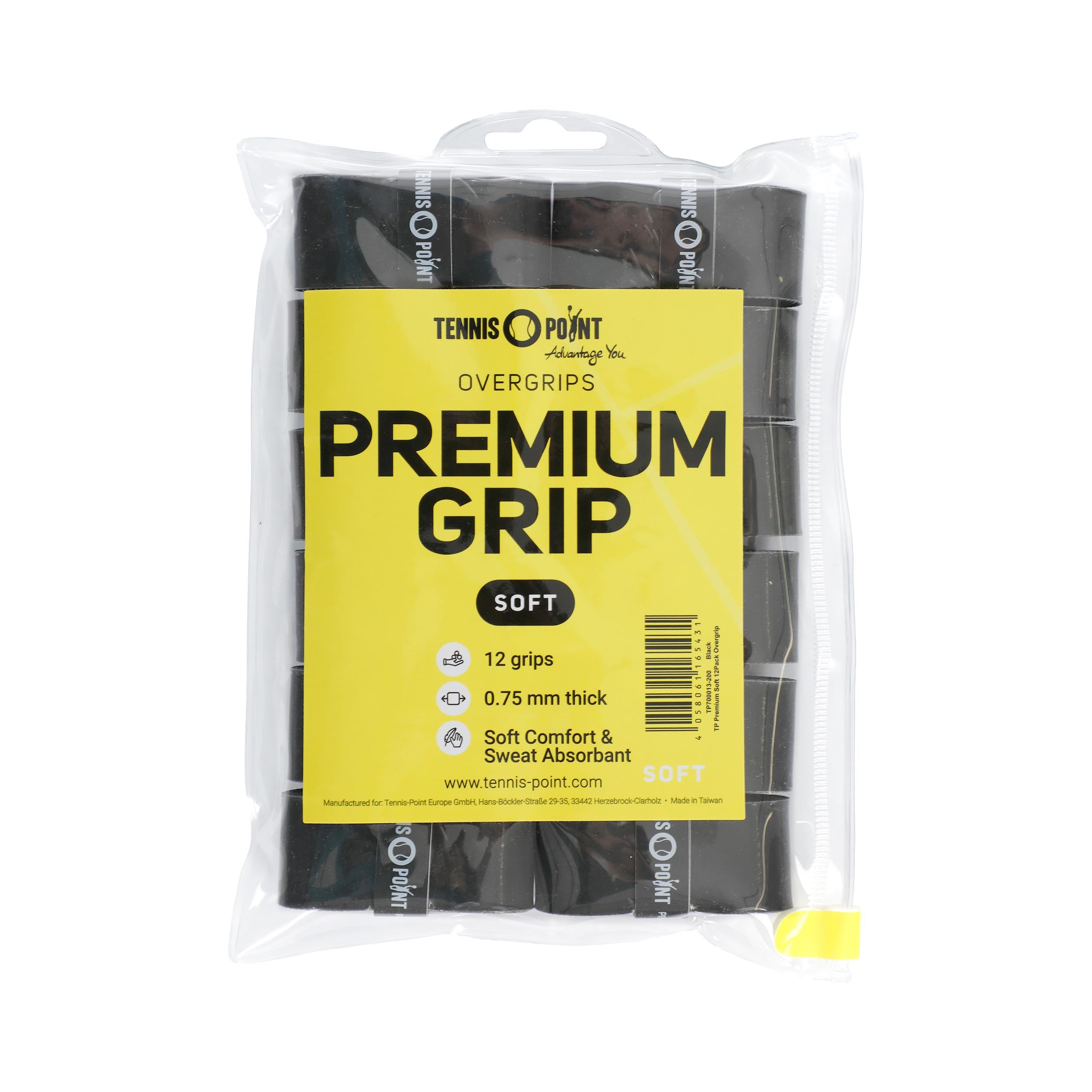 Tennis-Point Premium Soft Pack de 12 - noir