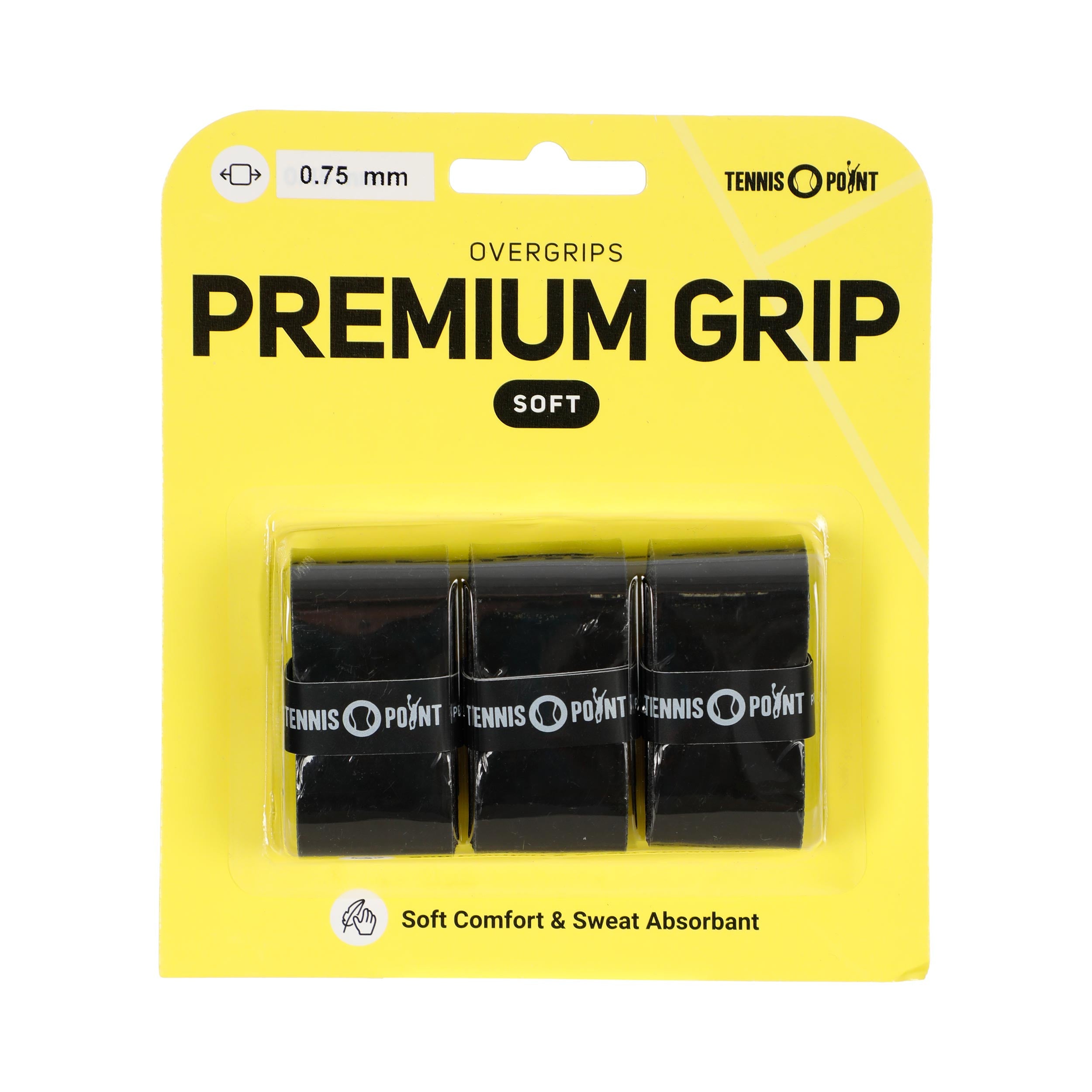 Tennis-Point Premium Soft Pack de 3 - noir