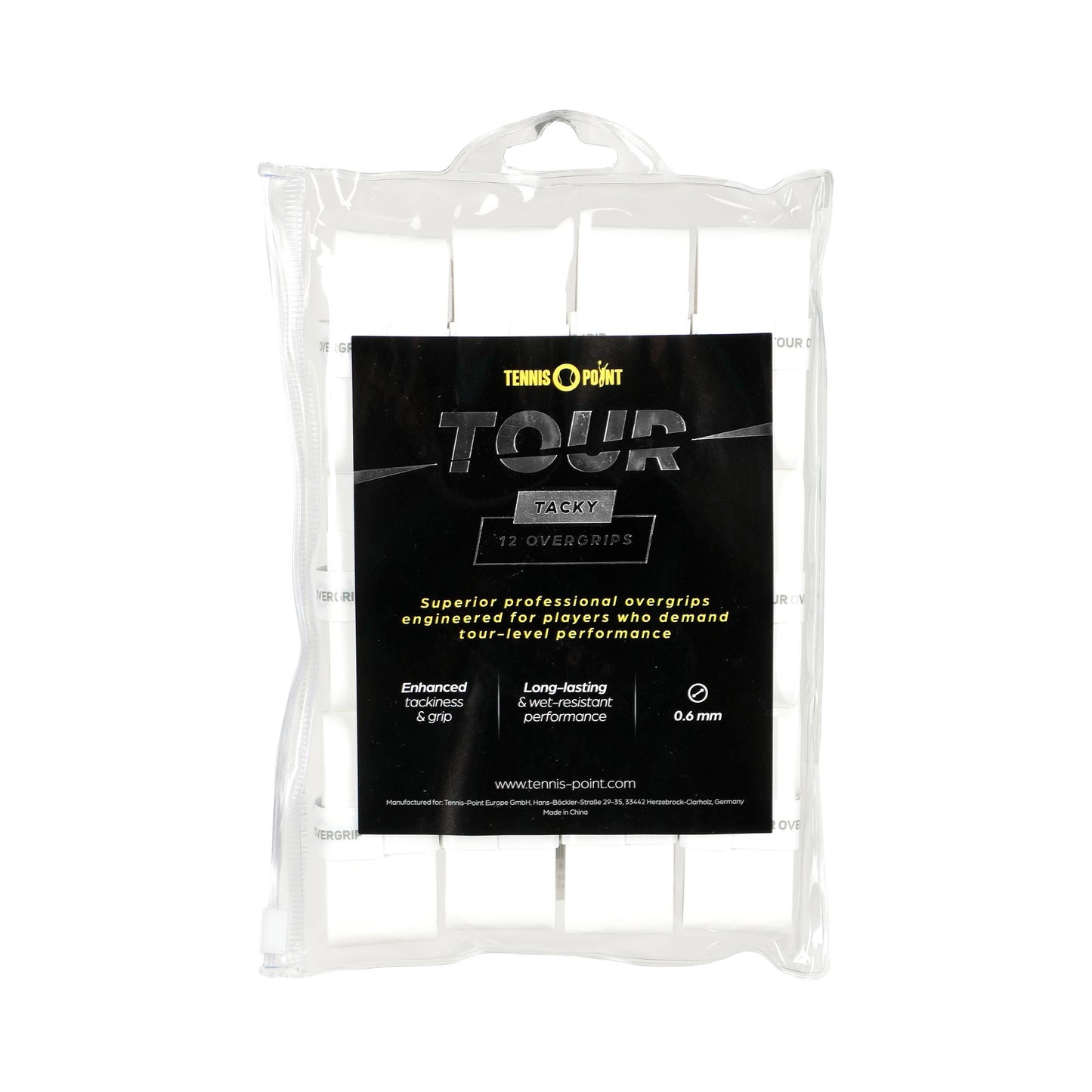 Tennis-Point Tour Tacky Pack de 12 - blanc