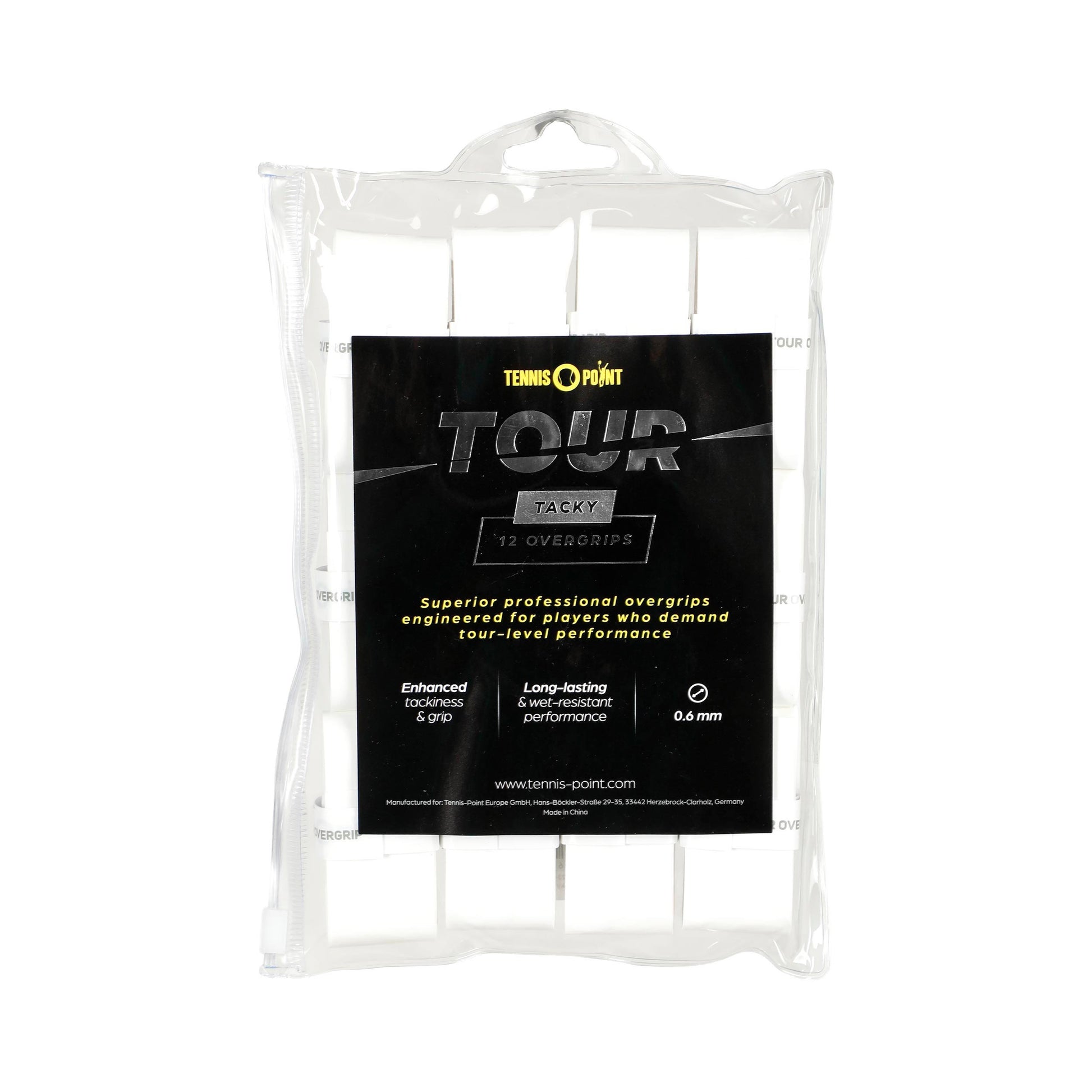 Tennis-Point Tour Tacky Pack de 12 - blanc