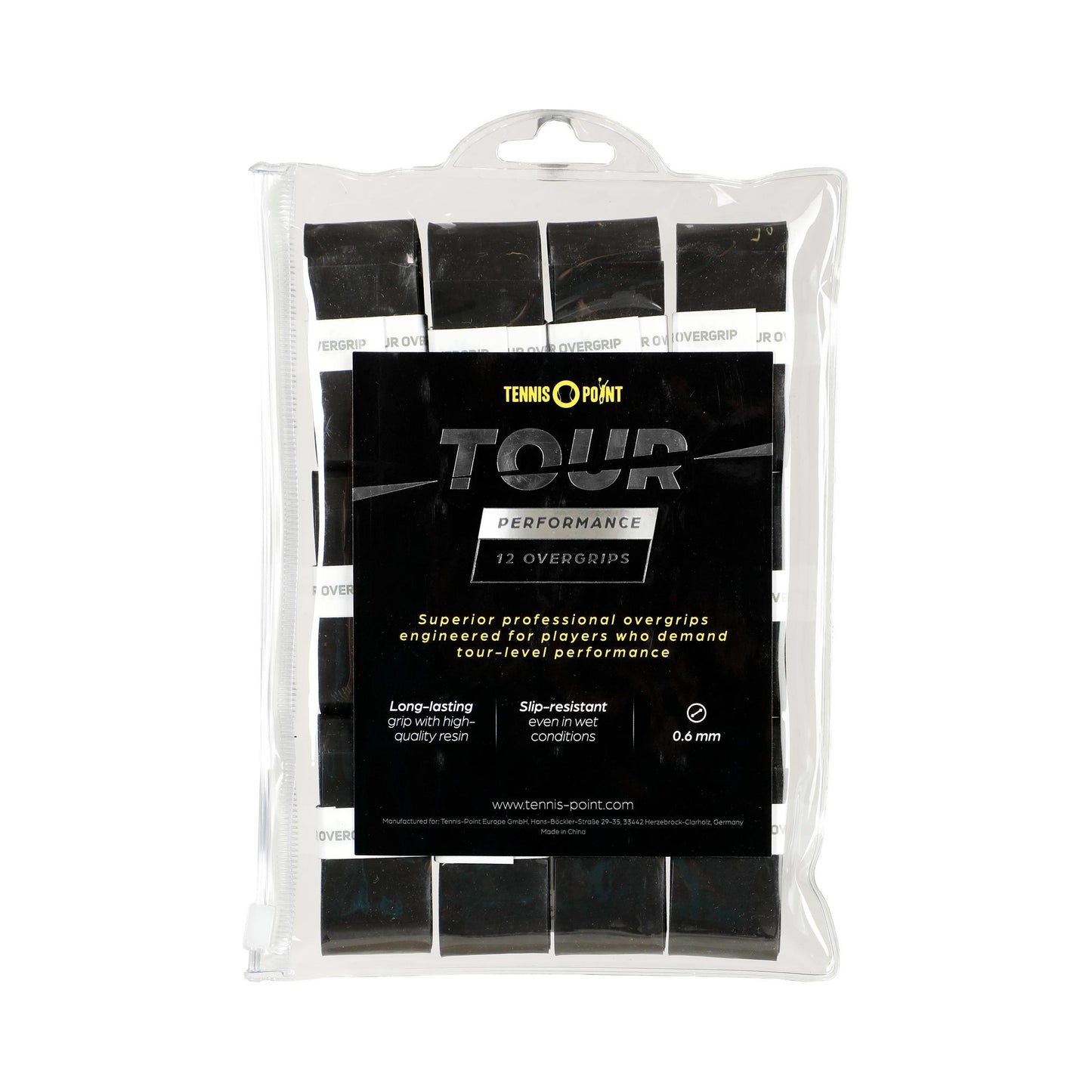 Tennis-Point Tour Performance Pack de 12 - noir
