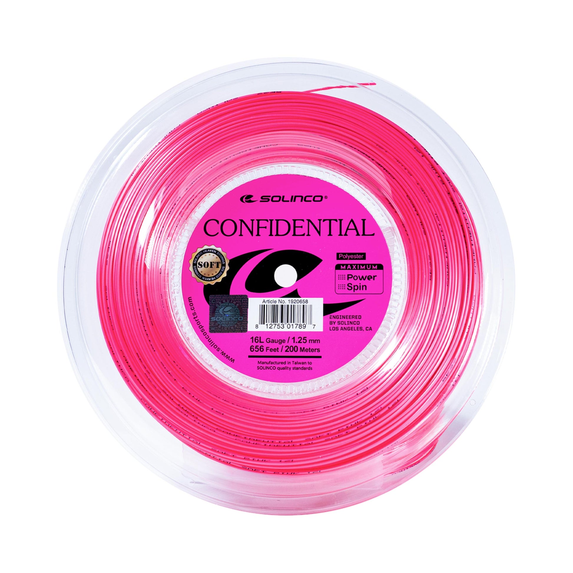 Solinco Confidential Soft  Bobine cordage 200m - rose