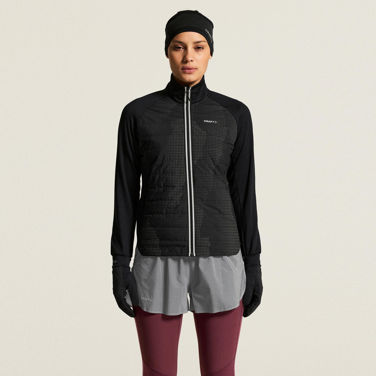 Craft SubZ Lumen Veste running Femmes - noir, gris
