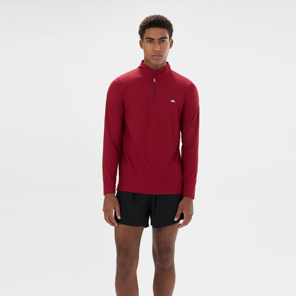 Ellesse Edmond 1/4 Zip Haut manches longues Hommes - rouge vin