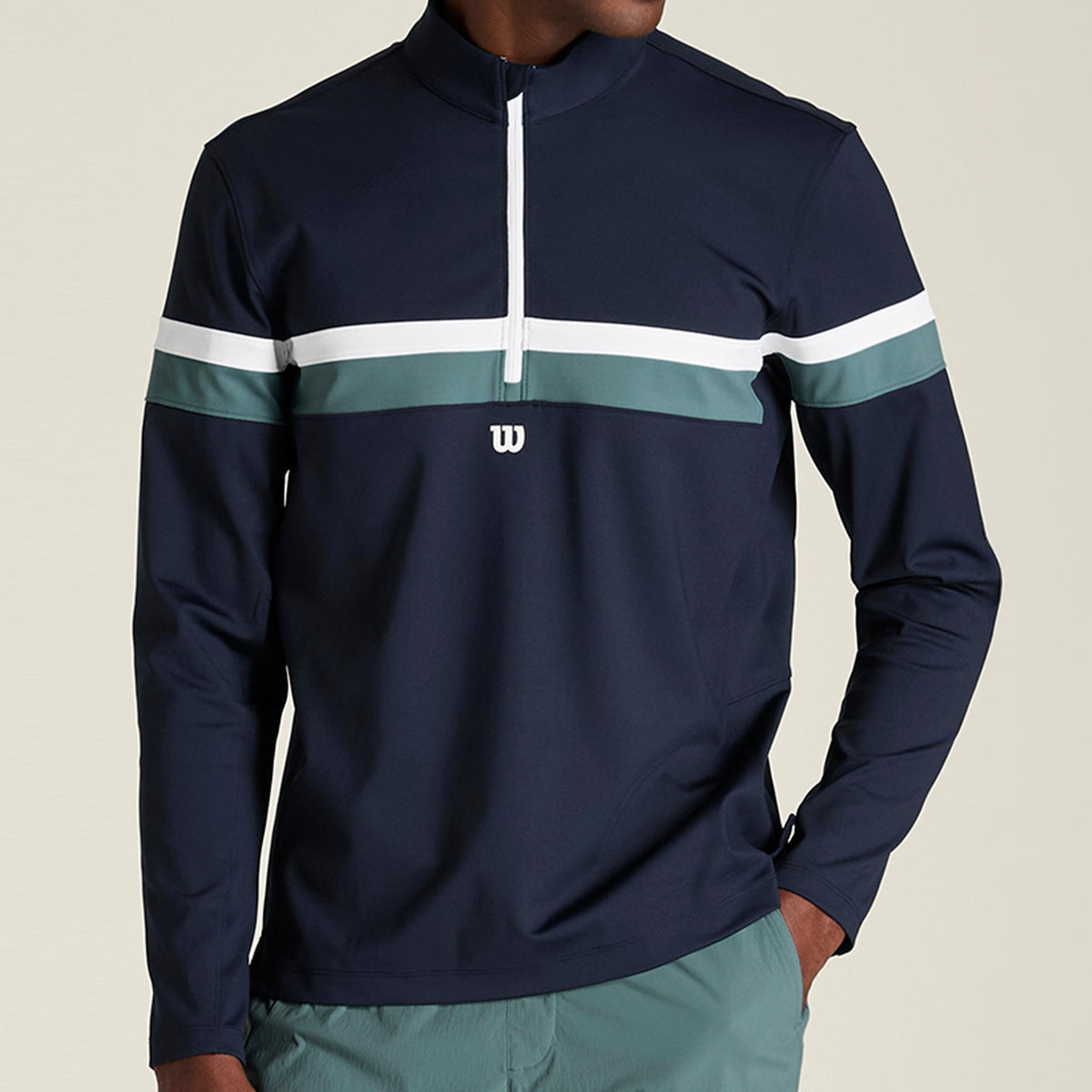 Wilson Elevate Performance Half-Zip Haut manches longues Hommes - bleu foncé, bleu