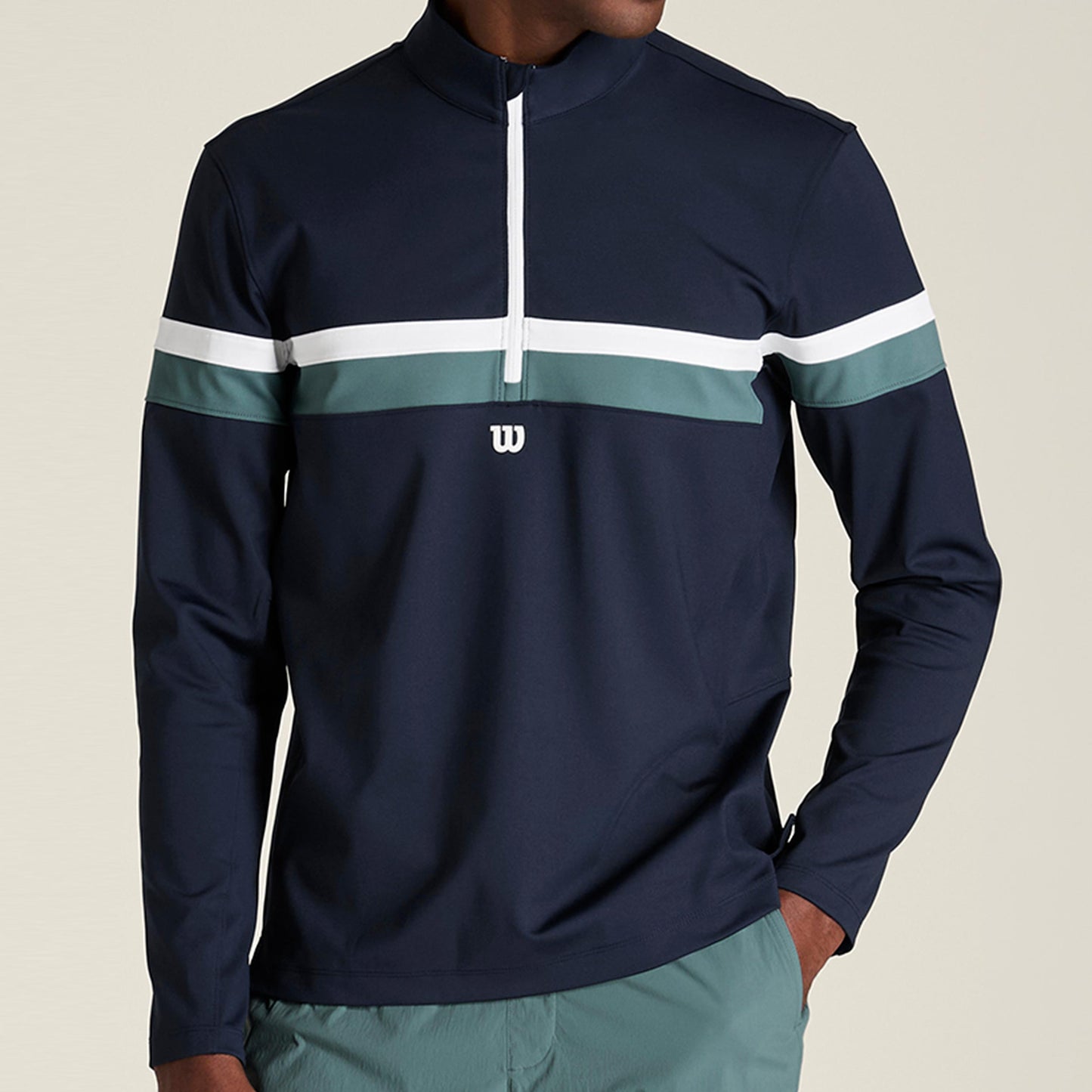 Wilson Elevate Performance Half-Zip Haut manches longues Hommes - bleu foncé, bleu