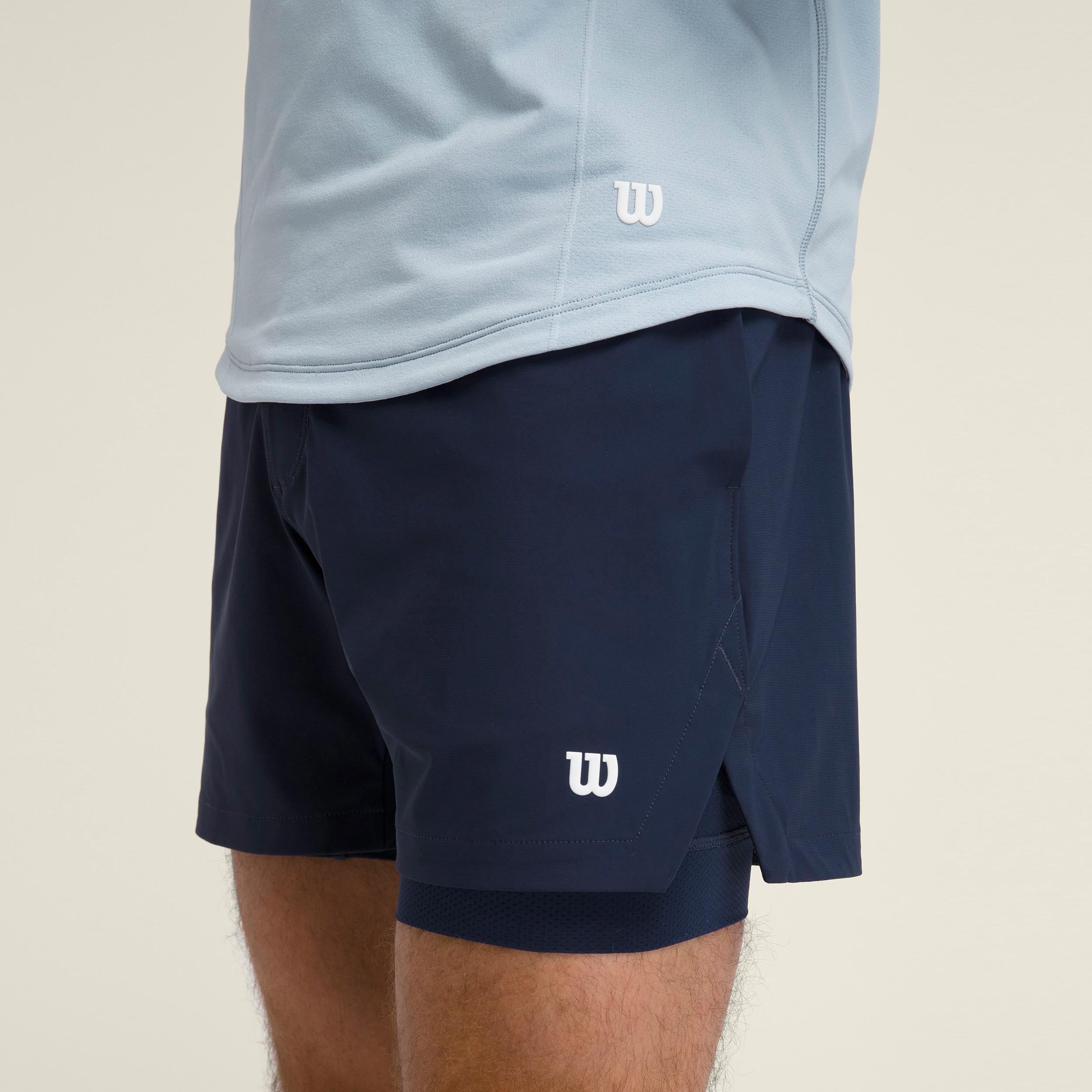 Wilson Set Point 7in Lined Shorts Hommes - bleu foncé