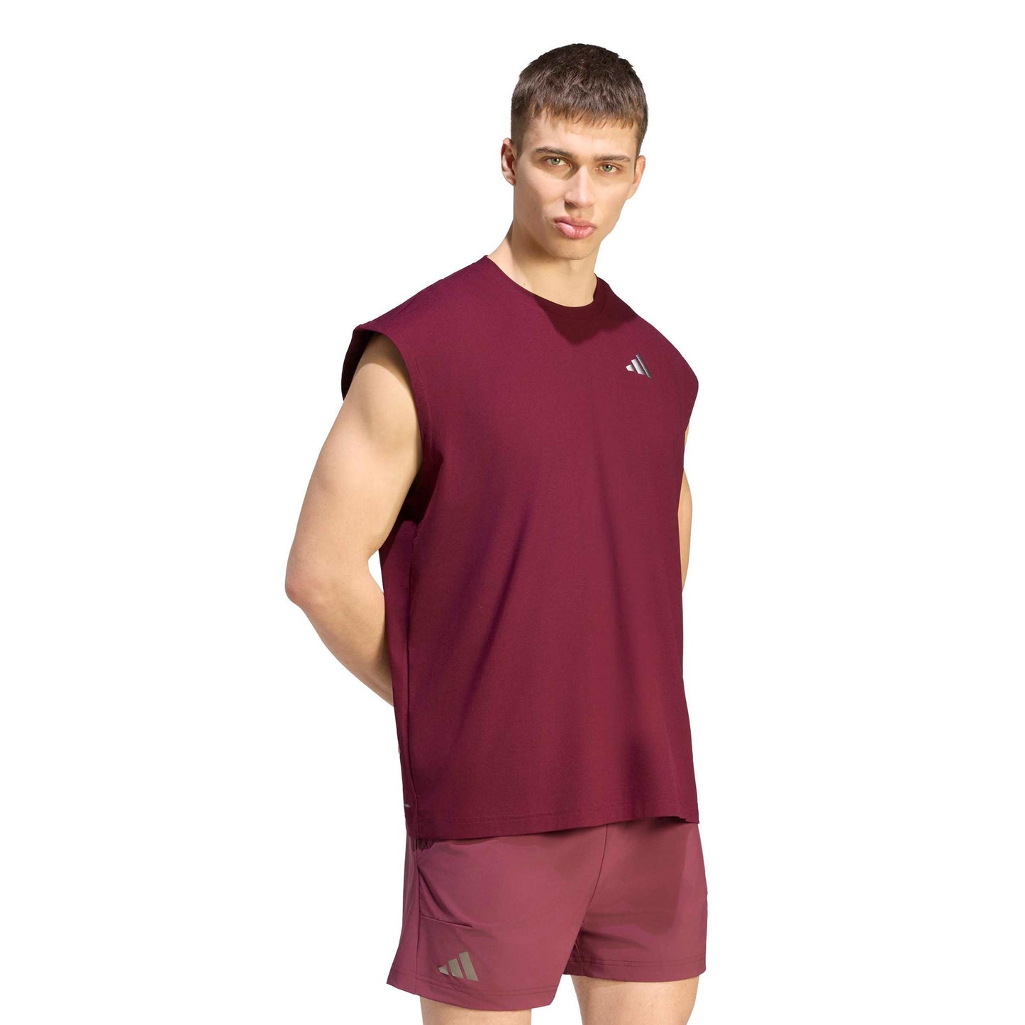 adidas Oversized T-shirt Hommes - rouge vin