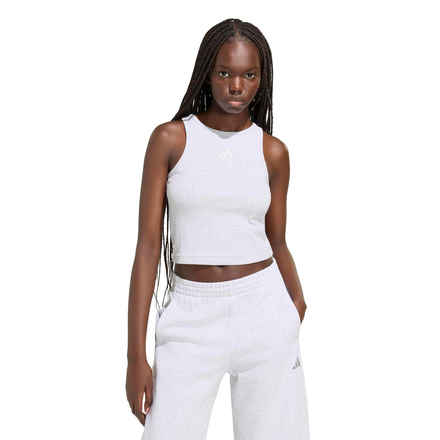adidas Ribbed Débardeur tank top Femmes - gris clair