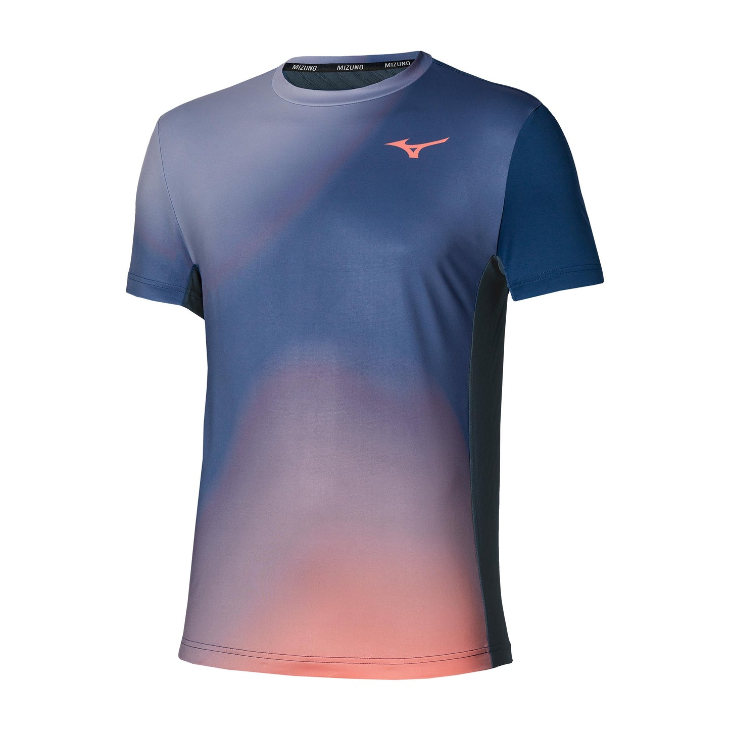 Mizuno Graphic T-shirt Hommes - bleu foncé, corail
