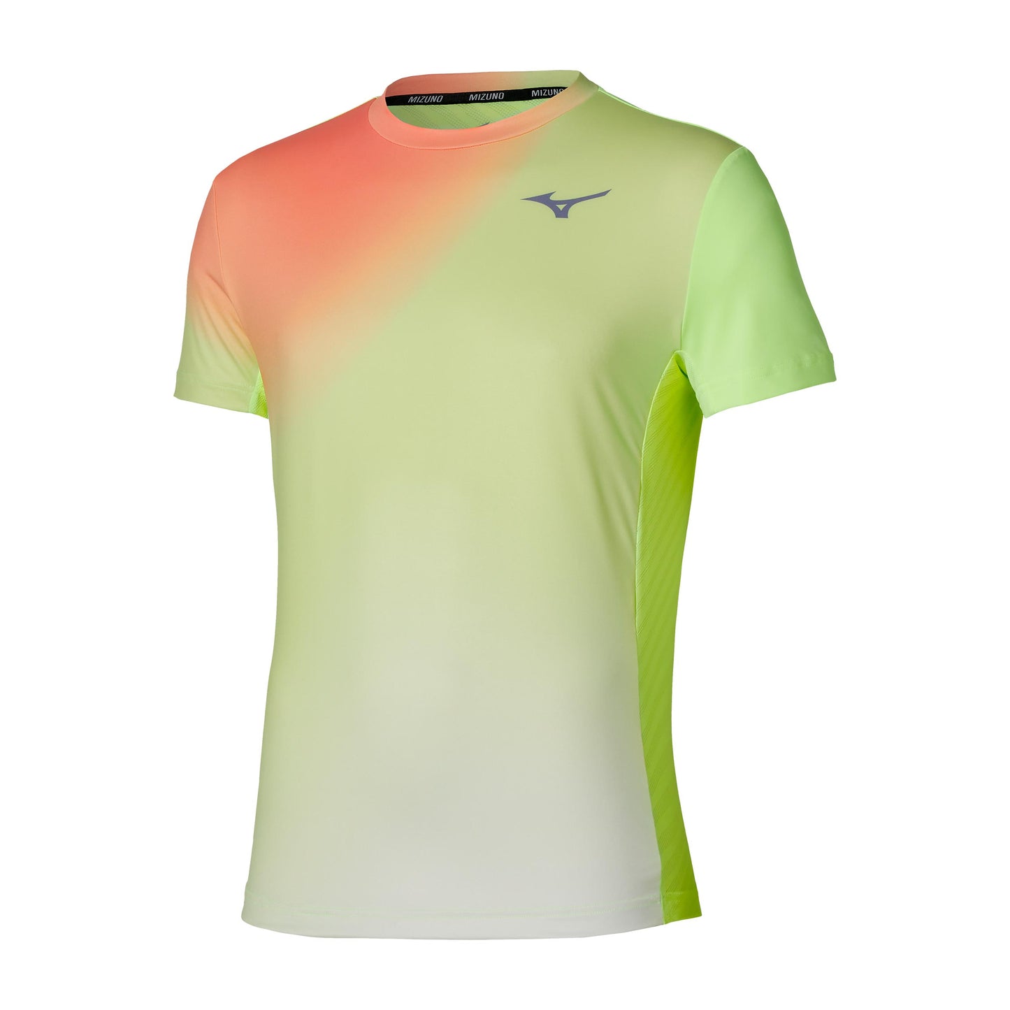 Mizuno Graphic T-shirt Hommes - jaune lemon, corail