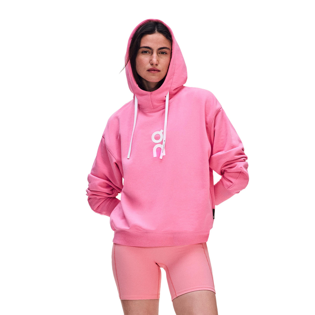 On Club Sweat à capuche Femmes - rose, blanc