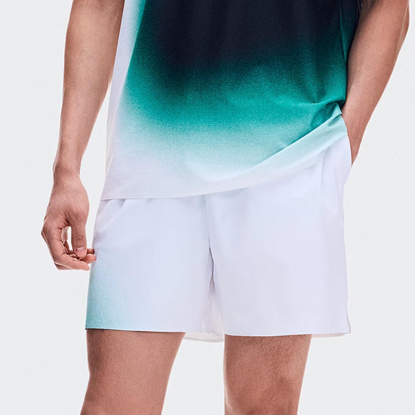On 5Inch Court Swing Shorts Hommes - blanc, vert