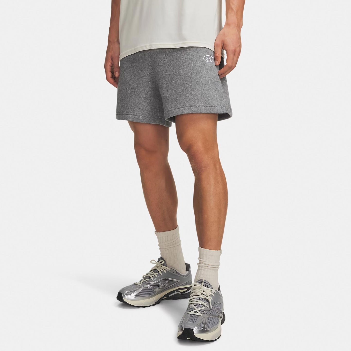 Under Armour Rival Fleece  Shorts Hommes - gris, blanc